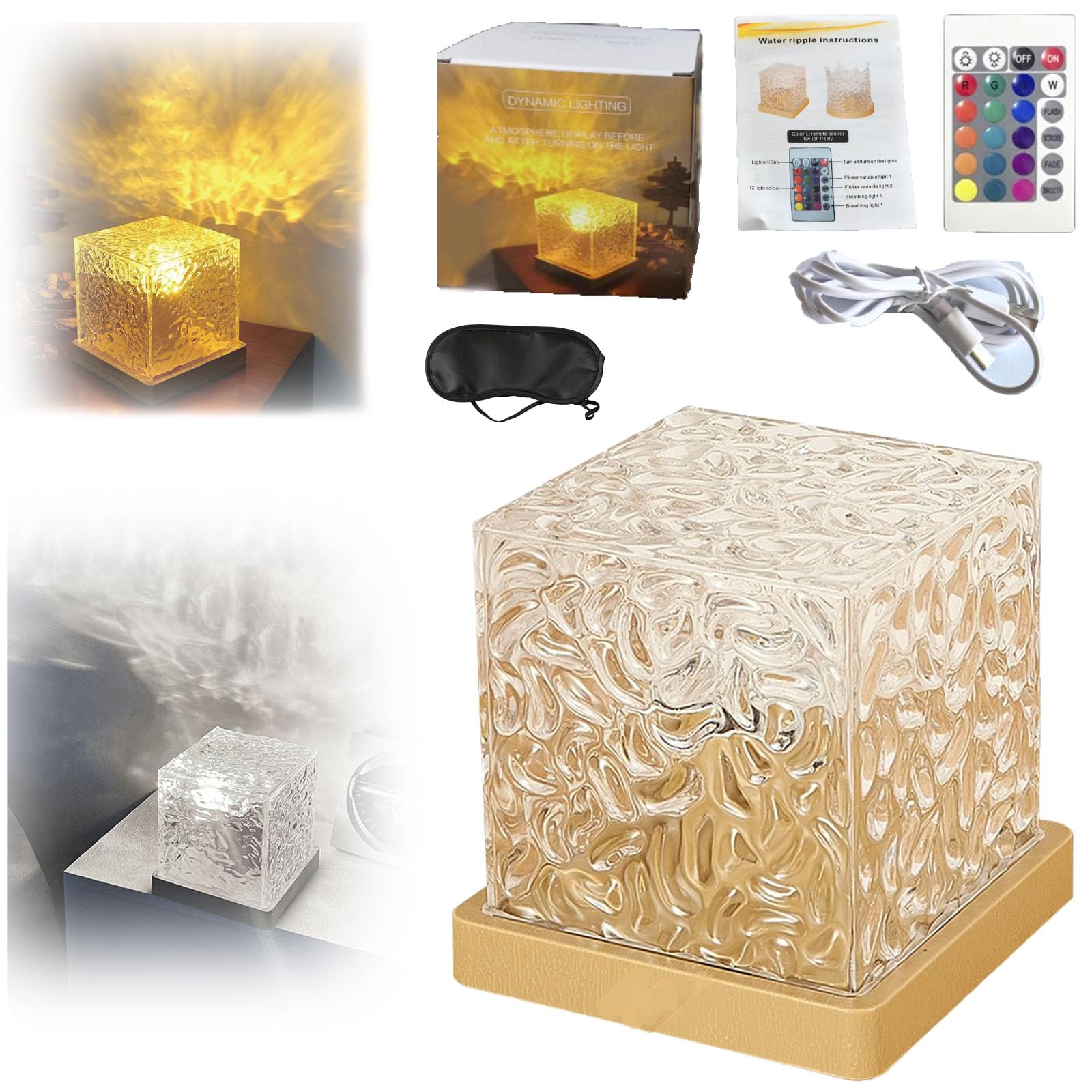 Midnight Aura Lamp - Halosphere Mood Light with Remote Control | Waterproof Northern Lights Cube for Bathroom, Bedroom & Meditation | Stress Relief Night Light for Relaxation & Sleep Therapy