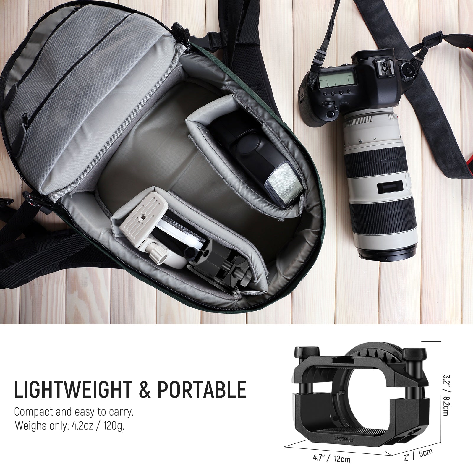 NEEWER SFR1 Square Speedlite Flash Head Mount Adapter for Canon Nikon Sony DSLR Cameras - Perfect for Studio Photography, Portrait & Event Shooting