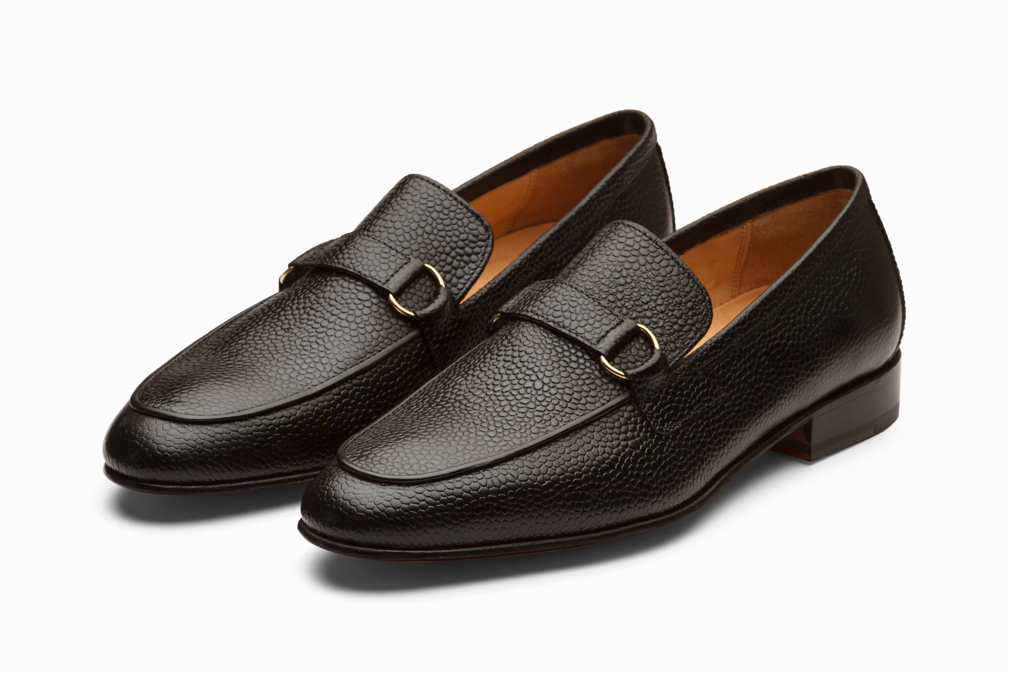 Premium Lorenzo Leather Loafers for Men - Black Grain Leather Slip-On Shoes - Comfortable & Stylish for Business, Casual & Office Wear