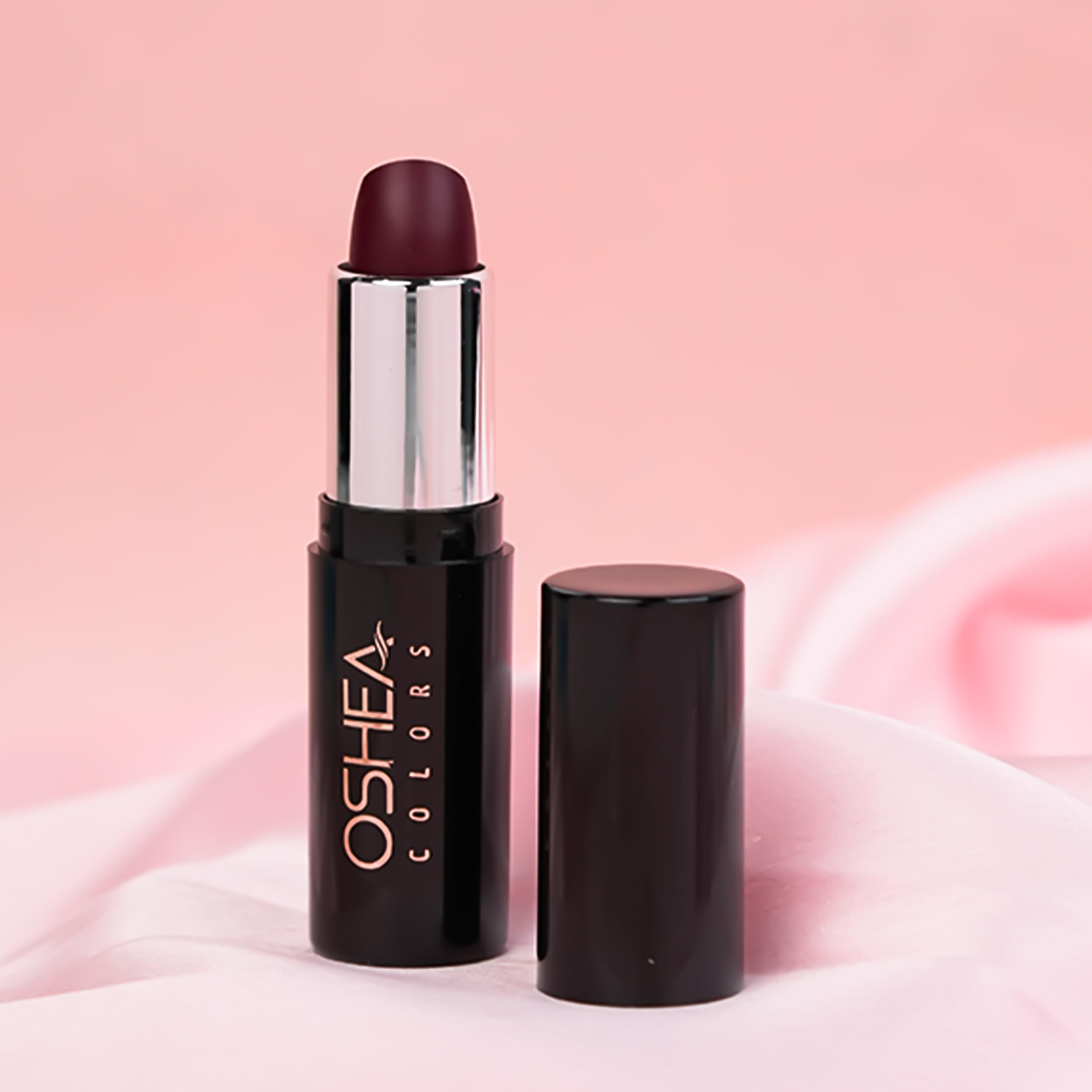 Oshea Colors Creamy Matte Lipstick - Long Lasting, Non-Drying Formula with Castor Oil & Shea Butter | Paraben Free | Rekha Maroon 08 (4.2g) | Perfect for Everyday Wear, Date Night & Special Occasions