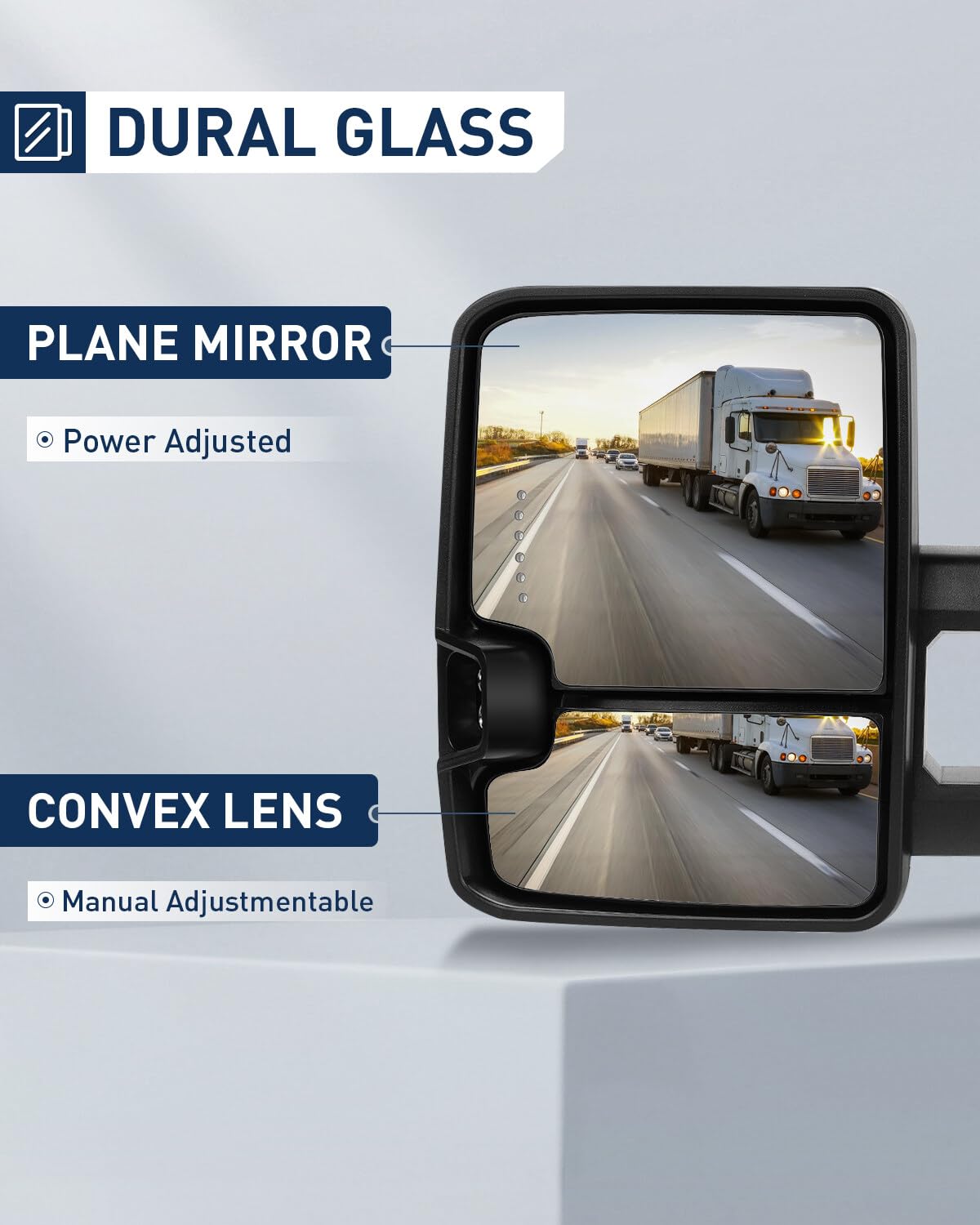 ECCPP Power-Adjustable Towing Mirrors for 1988-1998 Chevy/GMC C1500/K1500 - Black Housing with Turn Signal Lights (Left & Right) - Perfect for Trailering, Towing Boats & Enhanced Road Visibility