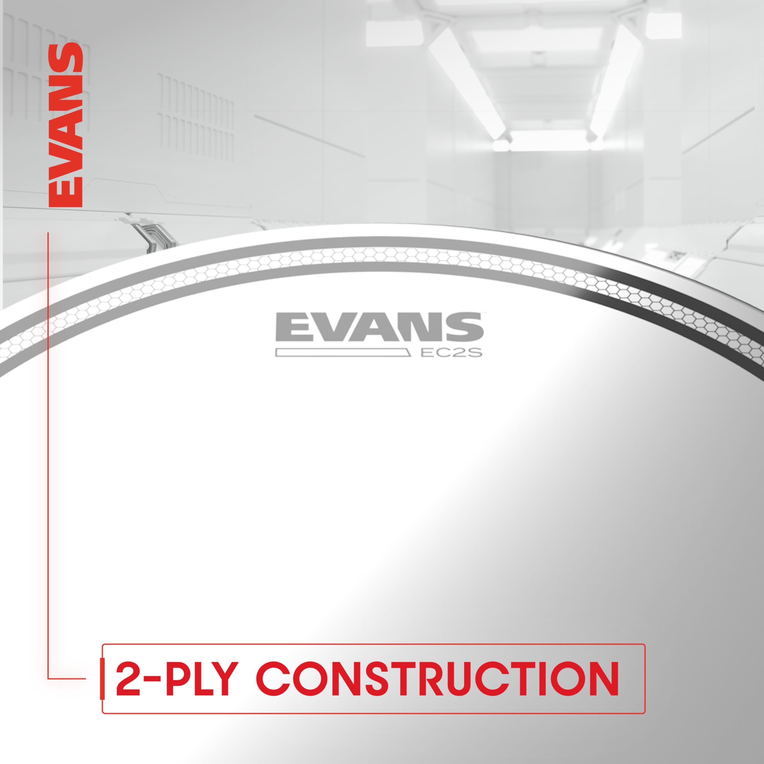Evans EC2S Coated Tom Drumhead 8 Inch - Premium Drum Head for Clear Sound & Durability - Perfect for Live Performances, Studio Recording & Practice Sessions