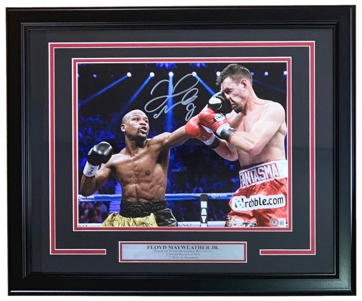 Floyd Mayweather Jr Signed Framed 11x14 Boxing Memorabilia - Robert Figueroa Fight Photo - Authentic Collectible for Sports Fans & Home Decor