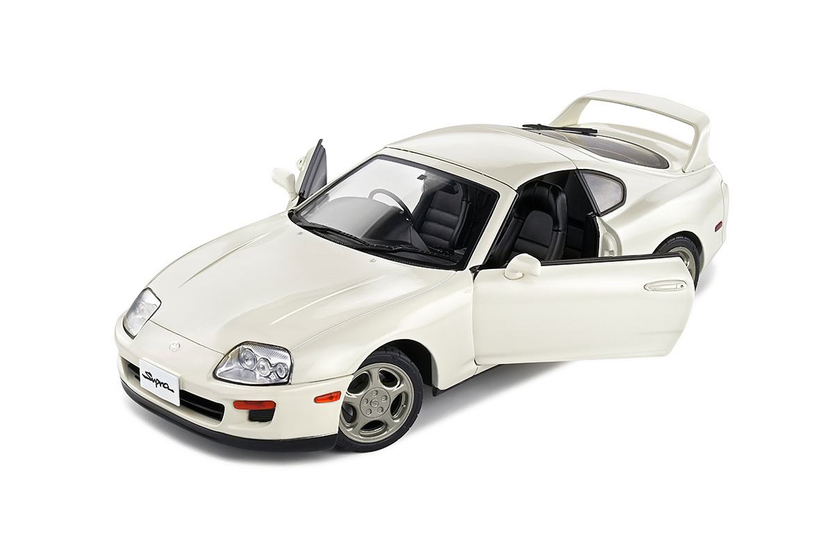1:18 Scale Toyota Supra MK4 (JZA80) Targa Top Diecast Model Car - 1993 Super White Replica - Collectible Toy for Display, Gifts & Racing Enthusiasts