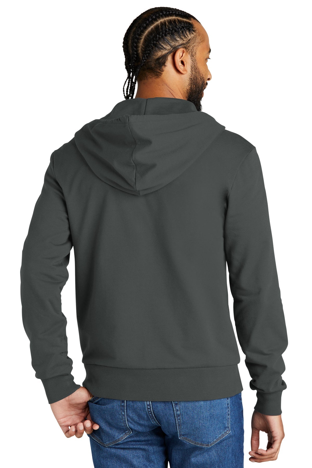 Allmade Unisex Organic French Terry Full Zip Hoodie - Eco-Friendly Cotton Sweatshirt for Men & Women, Terrain Grey - Perfect for Casual Wear, Gym & Outdoor Activities