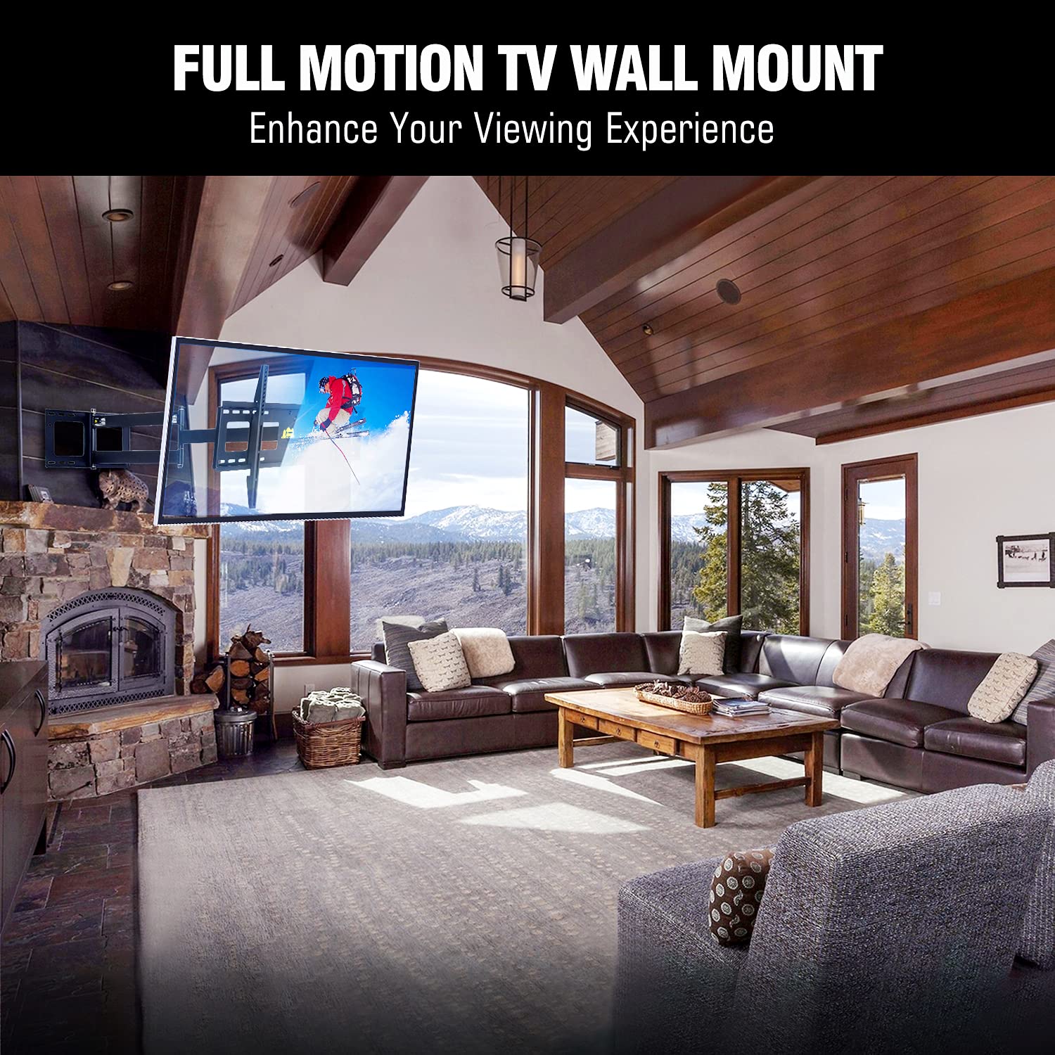 Heavy Duty Dual Arm Full Motion TV Wall Mount Bracket - 43