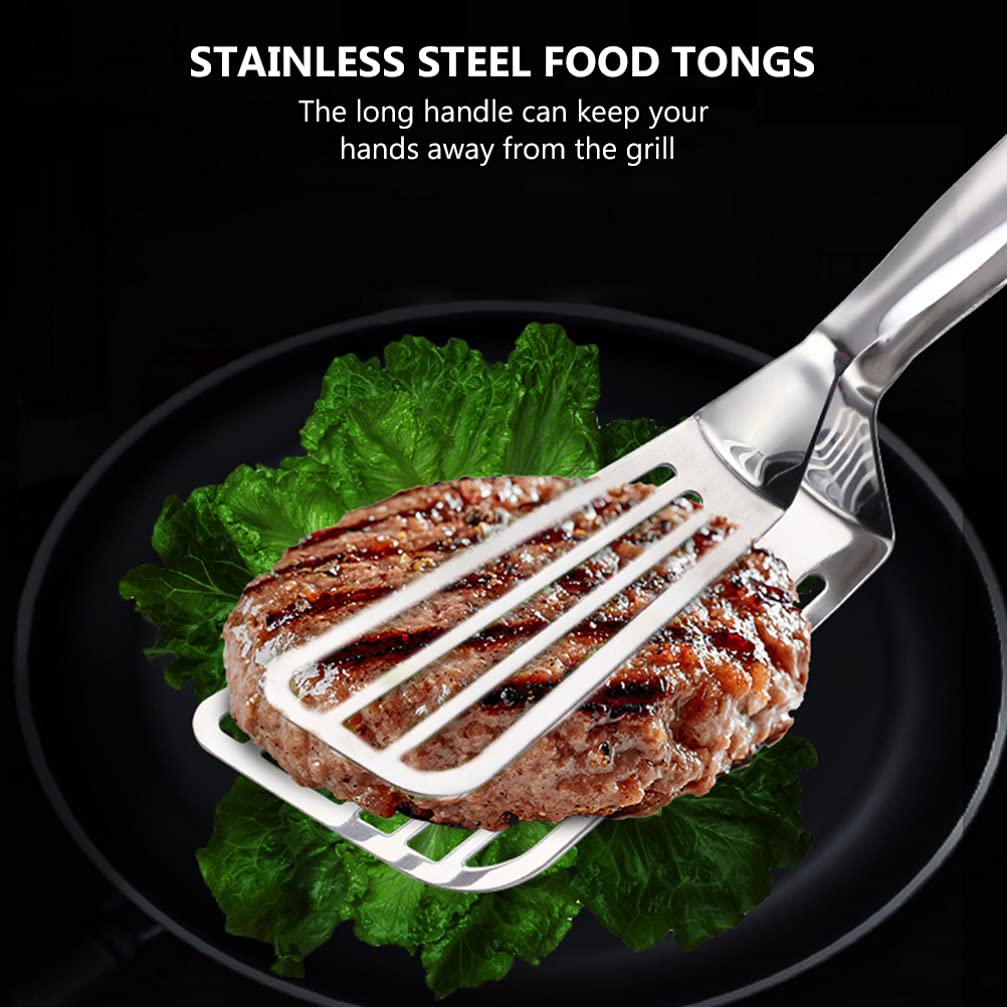 Premium Stainless Steel Fish Spatula & Turner - Heavy Duty Metal Cooking Tongs for Grilling, Flipping Pancakes, Cast Iron Skillet - Perfect for BBQ, Buffet Serving & Professional Kitchen Use