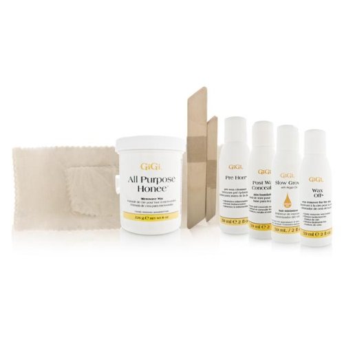 GiGi All Purpose Honee Microwave Hair Removal Wax Kit - 35 Piece Complete Set for Smooth Skin | At-Home Hair Removal for Legs, Arms, Bikini & Face