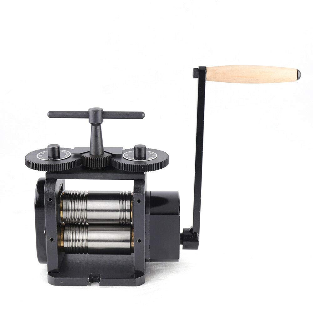 110mm Wide 55mm Diameter Jewelry Rolling Mill - Manual Combination Flat Rolling Machine for Jewelry Making, DIY Crafting & Metal Marking | Perfect for Jewelers, Goldsmiths & Metal Artisans (Ideal for Rings, Bracelets & Metal Sheet Work)