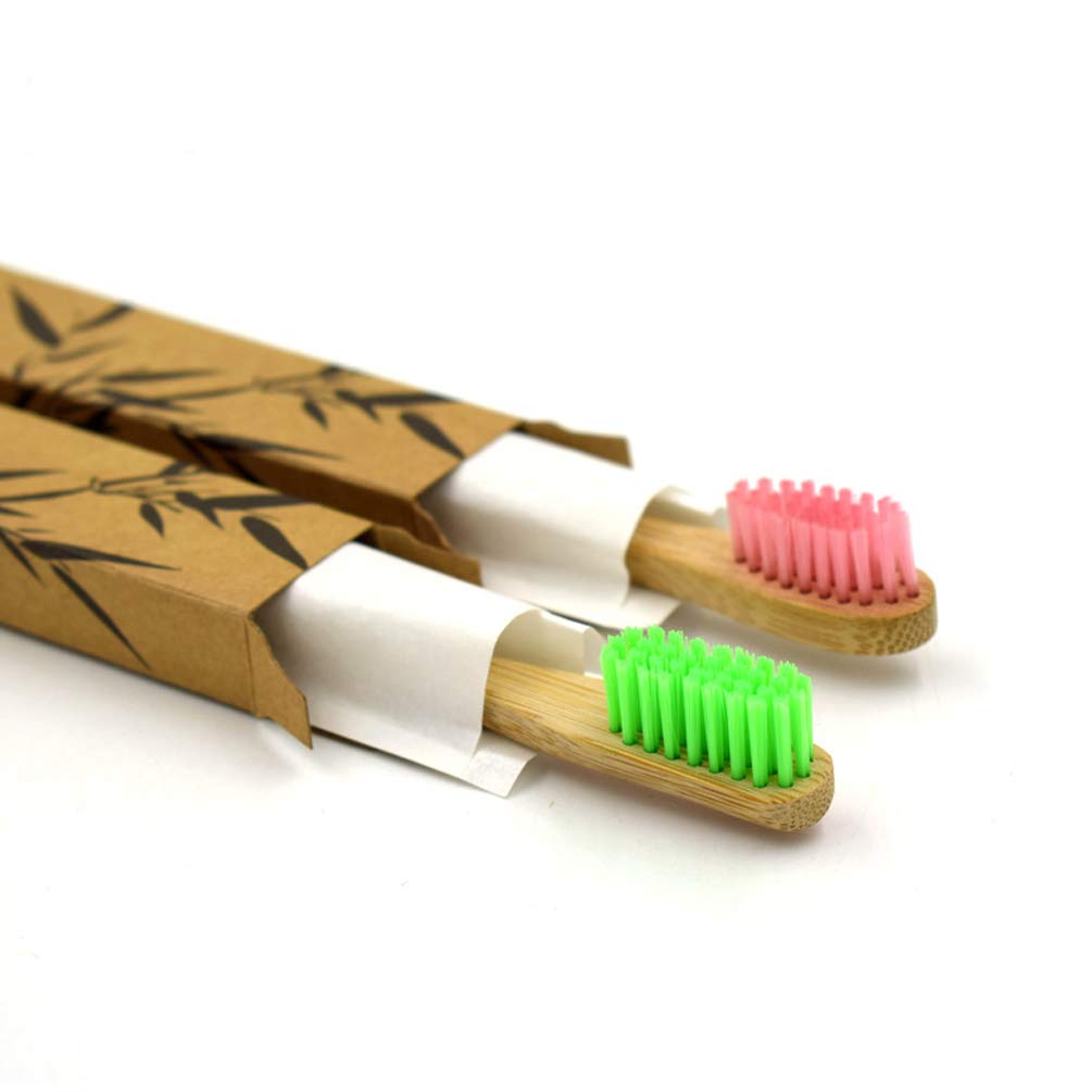 6 Pack Rainbow Bamboo Toothbrushes - Eco-Friendly Biodegradable Wooden Toothbrushes with Soft Bristles | Sustainable Oral Care for Travel, Home & Zero Waste Lifestyle