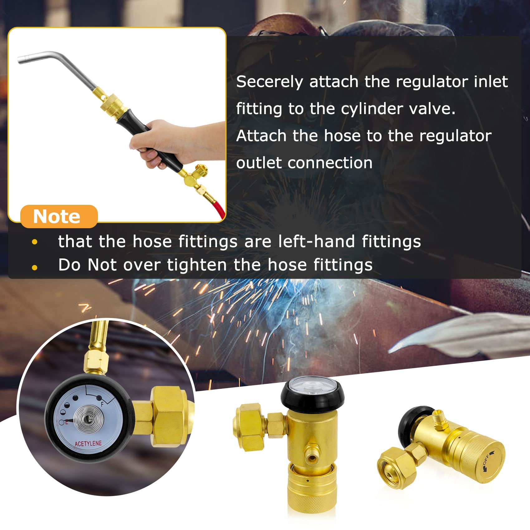 Professional Air Acetylene Torch Kit - Heavy Duty Manual Welding & Brazing Tool Set for Metalworking, Plumbing, and DIY Repairs | Perfect for HVAC, Automotive, and Construction Projects