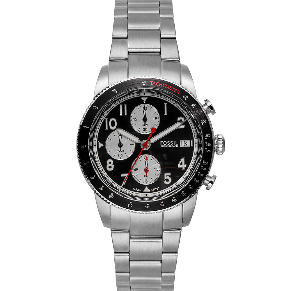 Fossil Sport Tourer FS6045 Chronograph Watch for Men - Waterproof Stainless Steel Casual & Dress Watch - Perfect for Outdoor Activities, Work & Formal Events