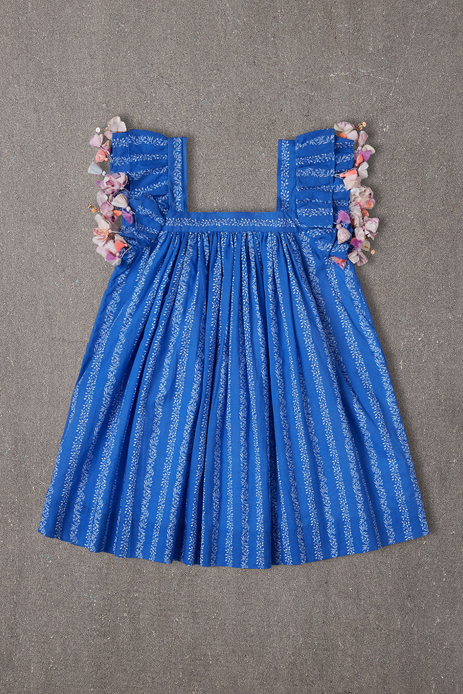 Nellystella Chloe Lagoon Girls Dress - Floral Print Summer Dress for Toddlers & Kids - Perfect for Beach, Party & Outdoor Play