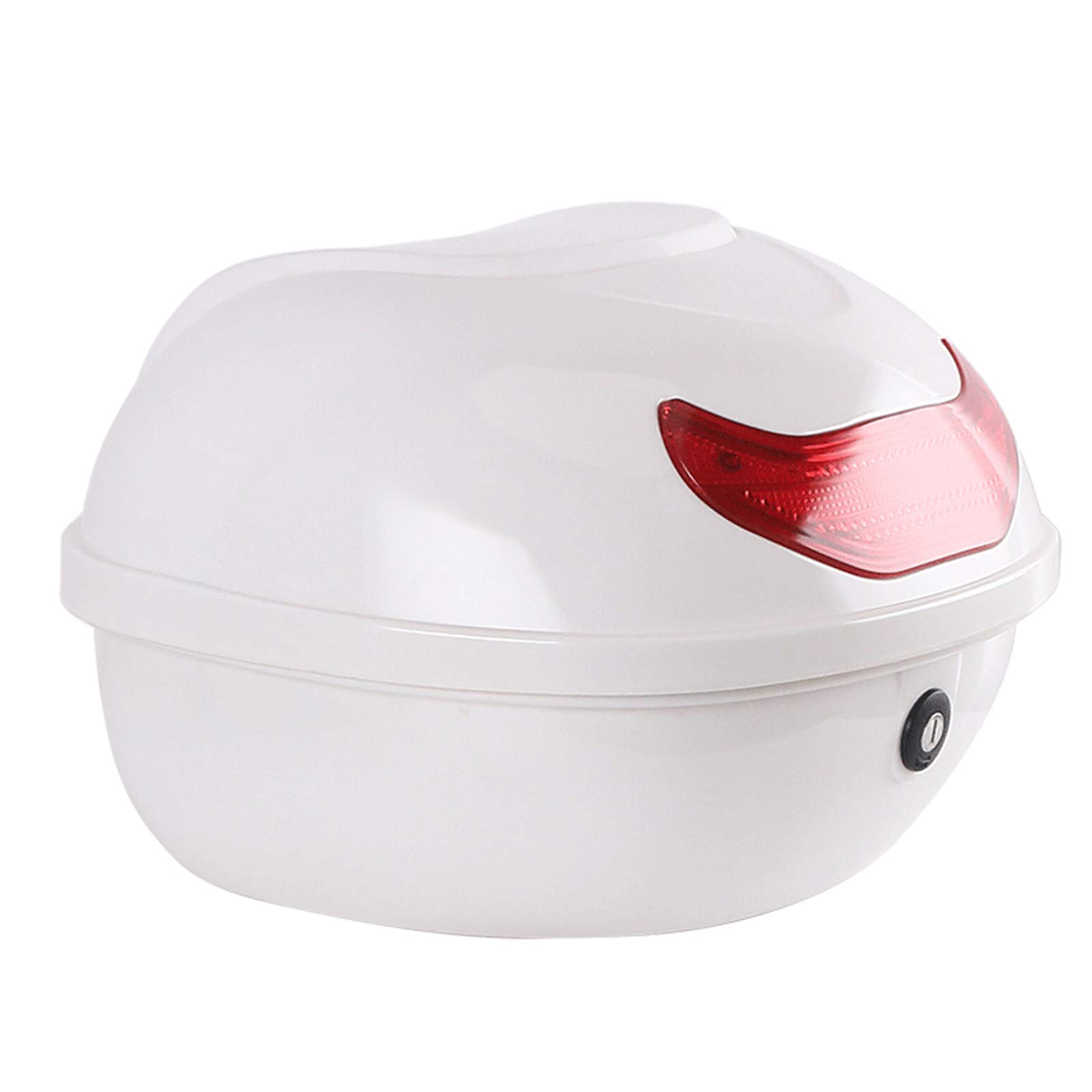 Universal Motorcycle Trunk - Extra Large Storage Box for Helmets & Luggage - White for Road Trips