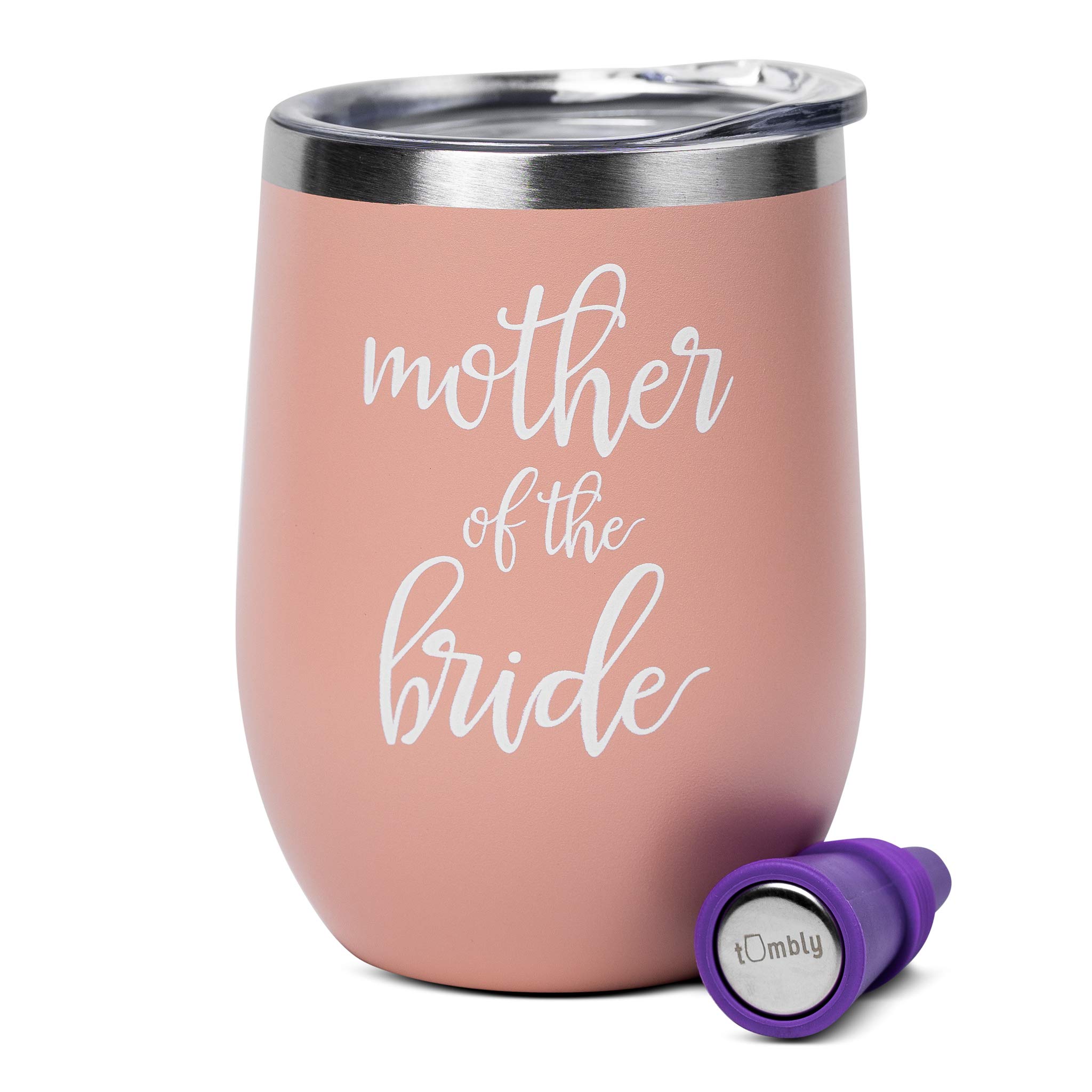 12 oz Mother of the Bride Tumbler - Elegant Wedding Gift for Bride's Mom - Perfect for Champagne, Wine & Cocktails at Wedding Reception & Bridal Shower
