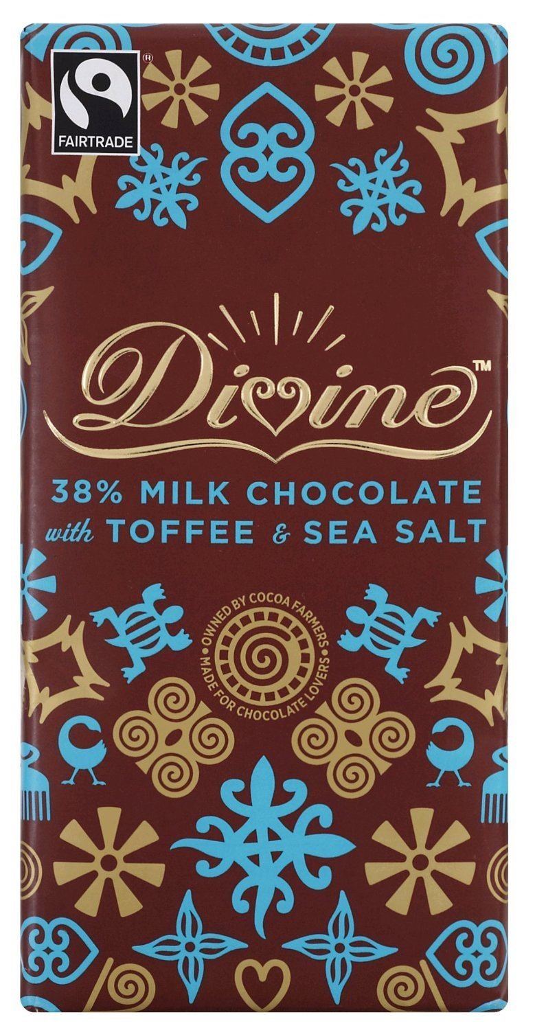 Divine Milk Chocolate Caramel with Sea Salt - 15 Pack (90g Each) | Gourmet Chocolate Bars for Gifts, Desserts & Snacking