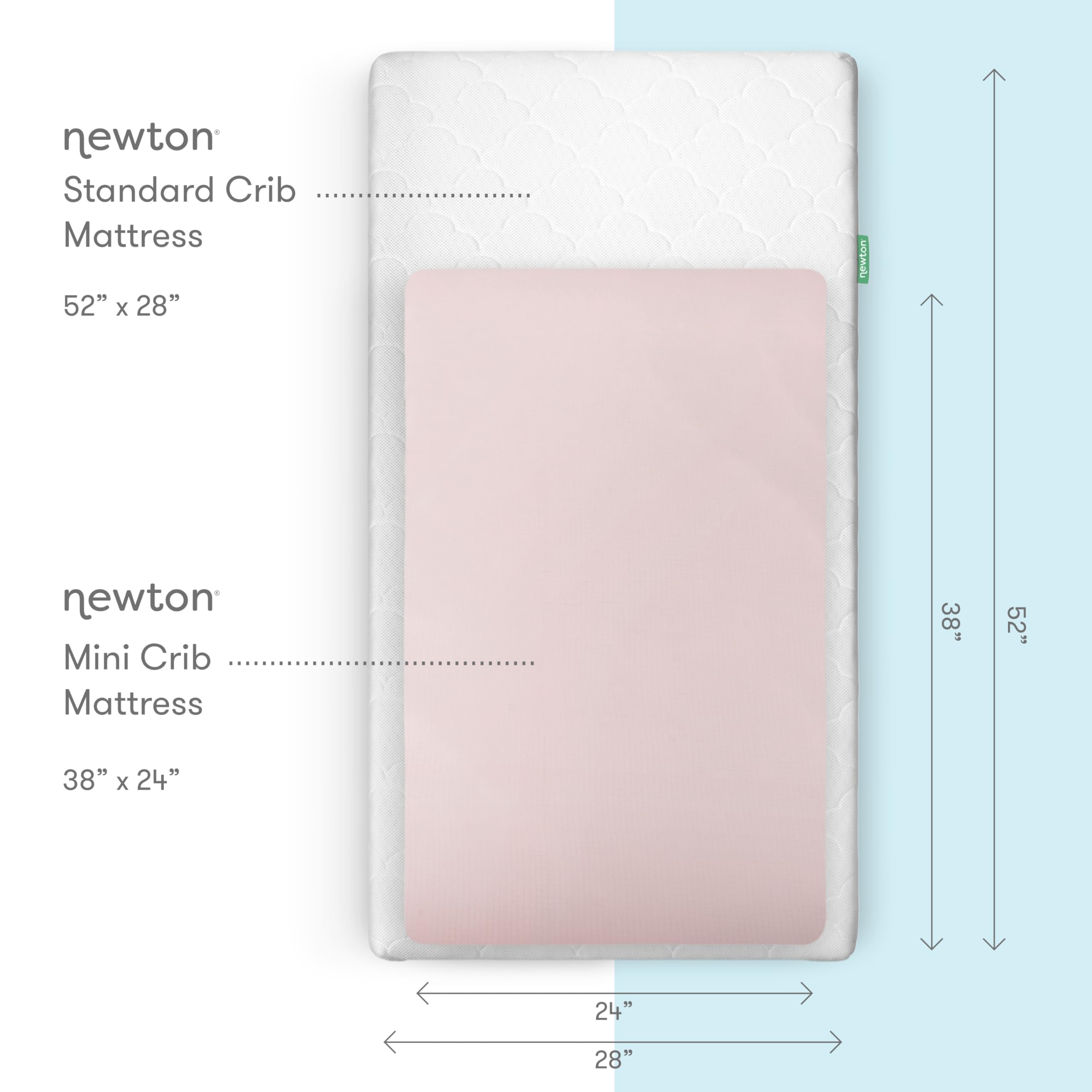 Organic Muslin Cotton Mini Crib Fitted Sheets 2-Pack - Ultra Soft & Breathable Baby Crib Sheets for Newborns, Machine Washable, Fits 24