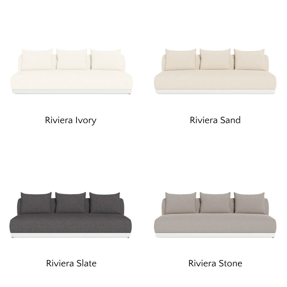 Amalfi Outdoor 3-Seat Armless Sectional Sofa Set - Waterproof Patio Furniture for Backyard, Poolside & Garden Relaxation
