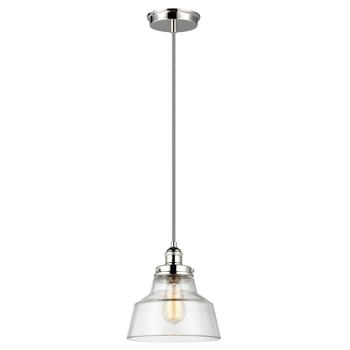 Baskin 1 Light Pendant - Modern Ceiling Light Fixture in Multiple Sizes & Finishes - Perfect for Kitchen Island, Dining Room, or Entryway Lighting