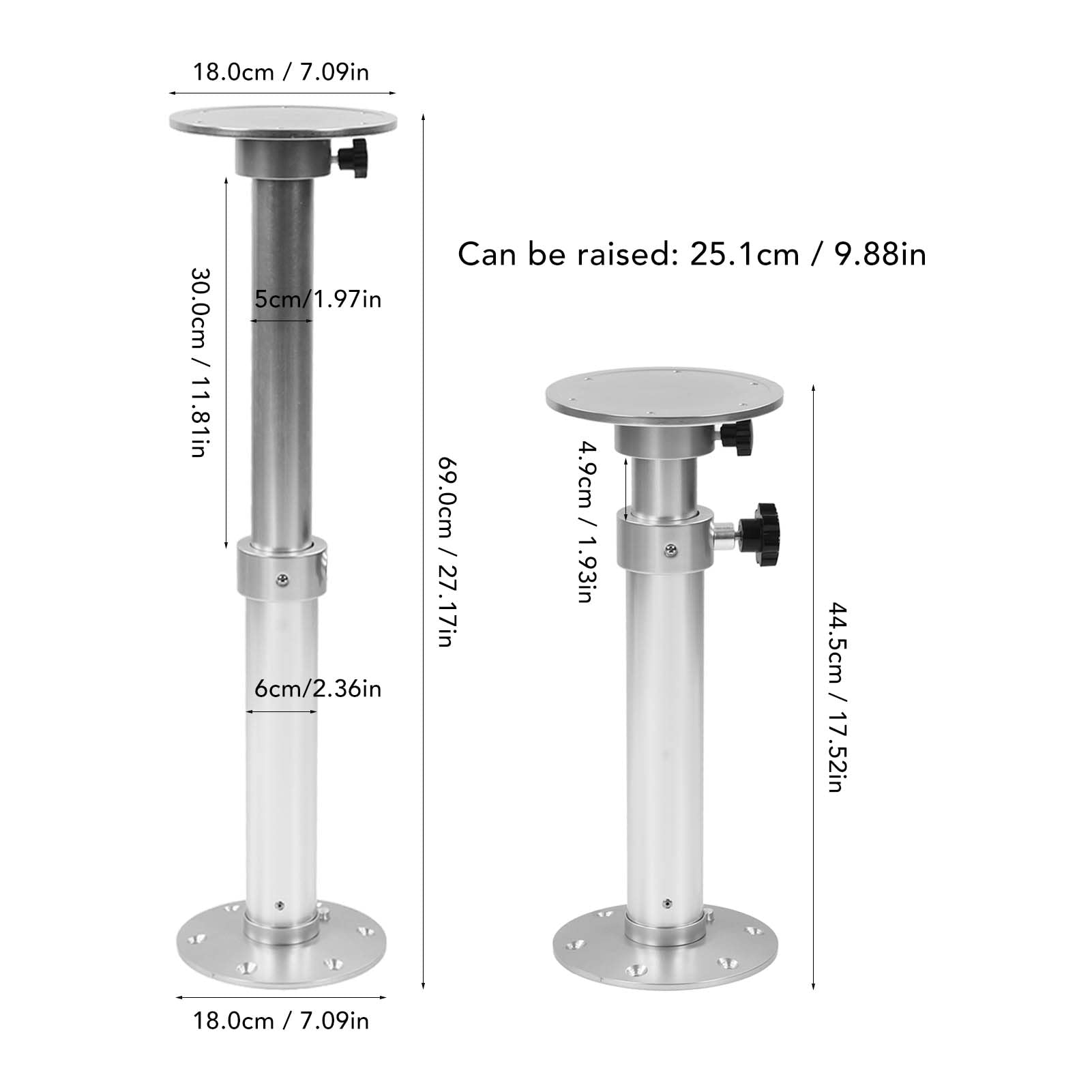 Adjustable Telescoping Table Pedestal Leg 17.5