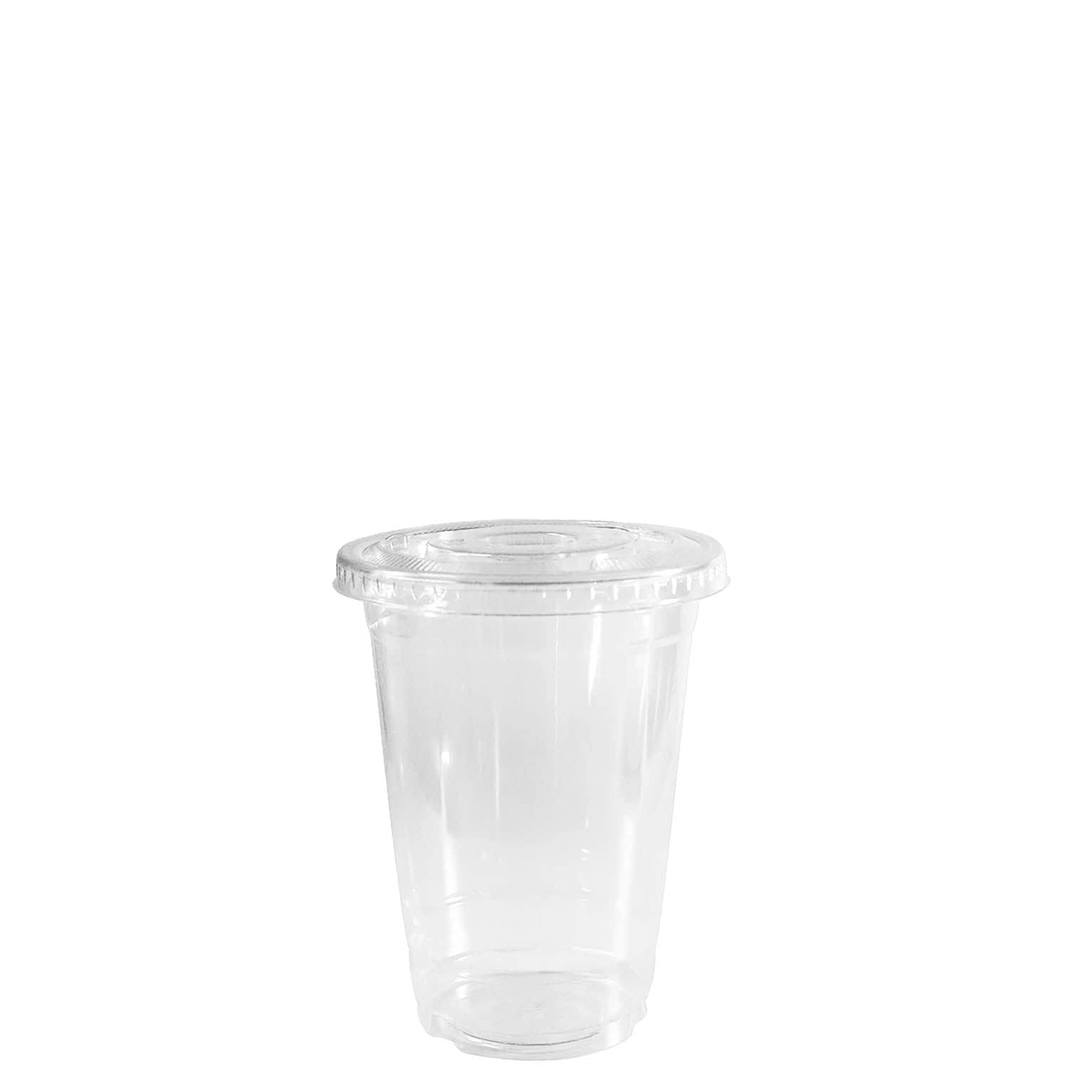 Clear Plastic Disposable Cups with Lids - 9oz PET Party Cups (500 Pack) | Crystal Clear Cold Drink Cups for Smoothies, Iced Coffee, Juice, Soda & Cocktails | Perfect for Home, Office, Cafes, Restaurants & Party Events
