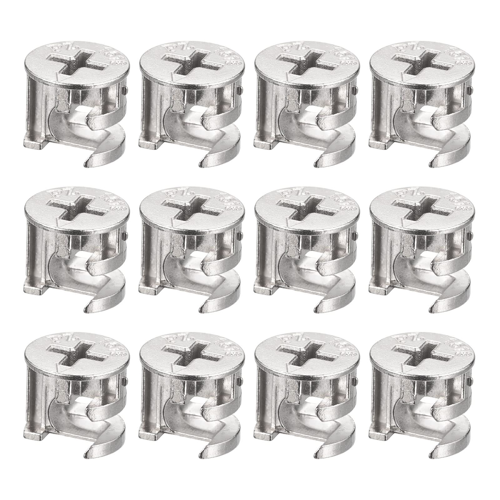 HARFINGTON 12pcs 14.5x13.3mm Cam Lock Nuts for Furniture Assembly - Heavy Duty Joint Connector Locking Nuts & Cam Fittings for DIY Cabinets, Bookshelves, Wardrobes and Home Furniture Installation