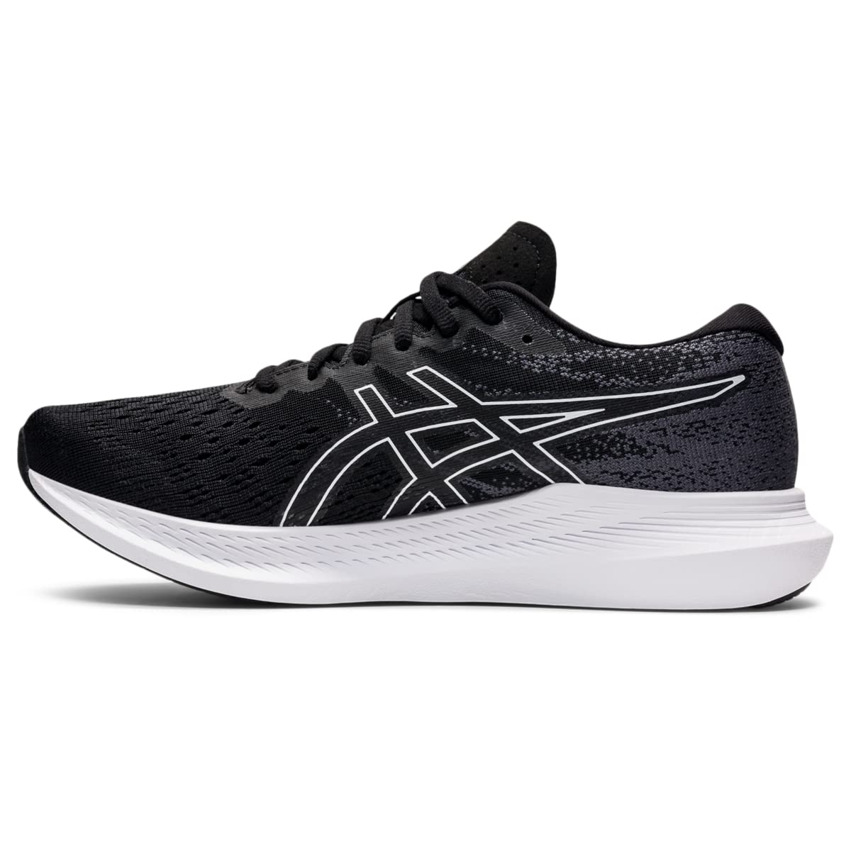 ASICS Women's EvoRide 3 Running Shoes - Lightweight & Cushioned for Long Distance Training - Size 9.5 in Black/White - Perfect for Road Running, Jogging, and Gym Workouts