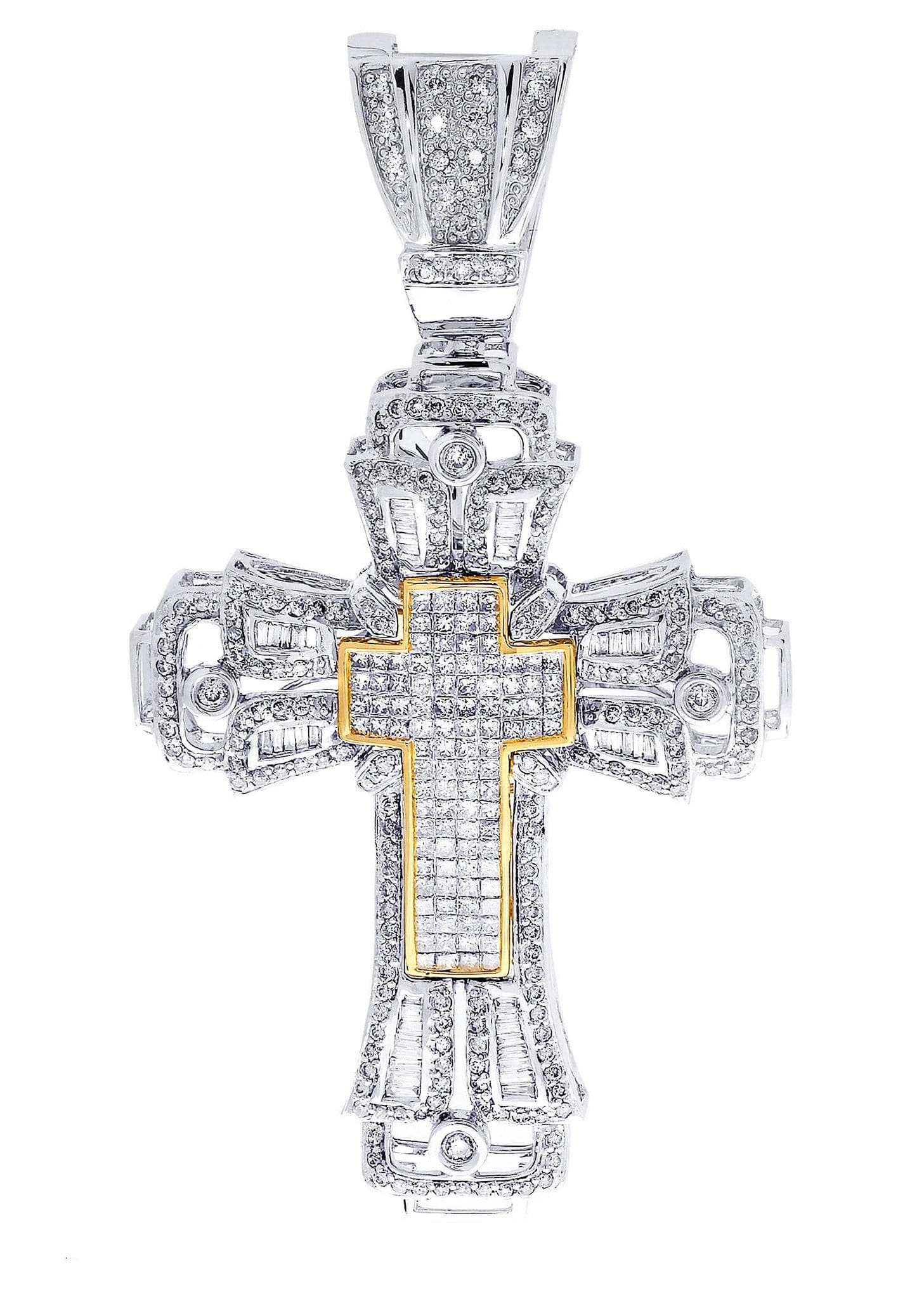 4.43 Carat Diamond Cross Pendant Necklace - 22 Grams Solid Gold - Elegant Jewelry for Women, Gift for Her, Perfect for Weddings, Anniversaries & Special Occasions