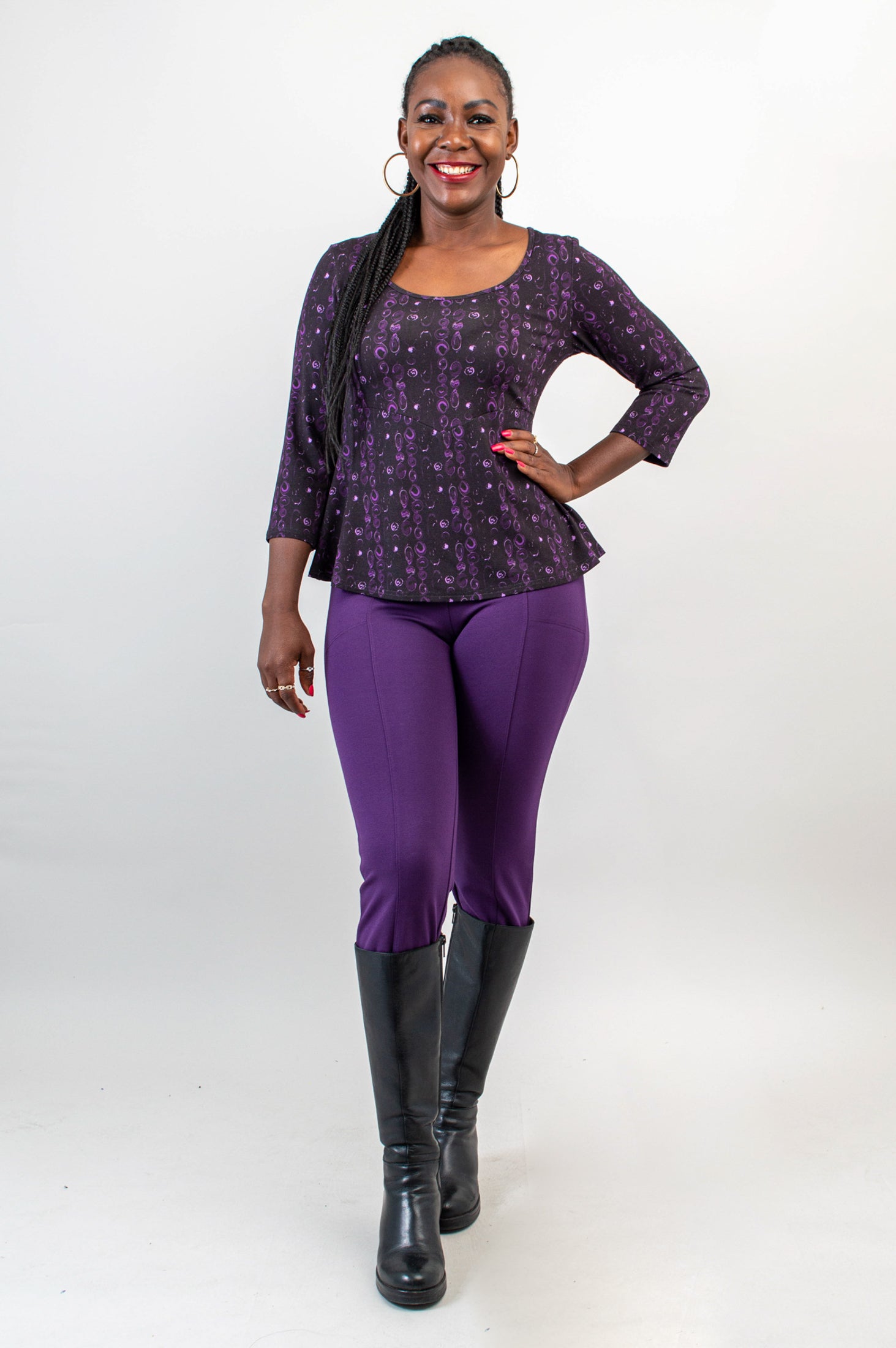 Kim 3/4 Sleeve Blouse with Royale Necklace - Bamboo Fabric Women's Tops for Work & Casual Wear | Final Sale