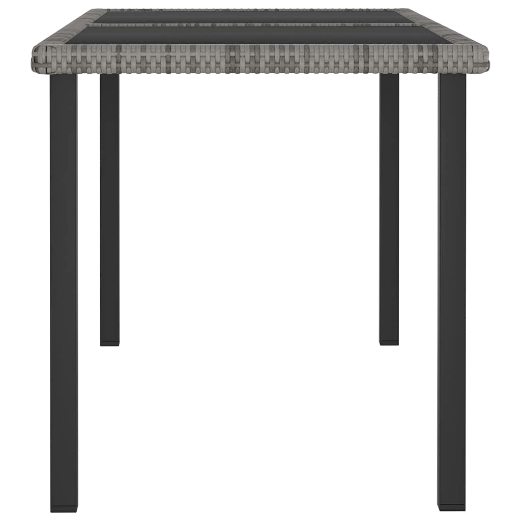 Outdoor Dining Table 55 Inch - Weather-Resistant Gray Poly Rattan Patio Table for Garden, Deck, Backyard, Terrace - Perfect for Outdoor Entertaining & Al Fresco Dining