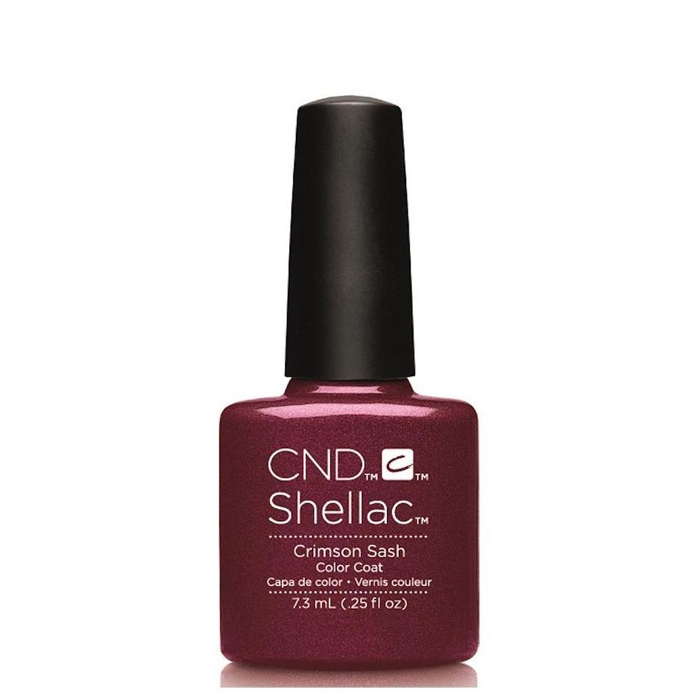 CND Shellac Gel Polish - Crimson Sash (7.3ml) | Long-Lasting Nail Lacquer for Salon-Quality Manicures at Home | Perfect for Special Occasions & Everyday Wear