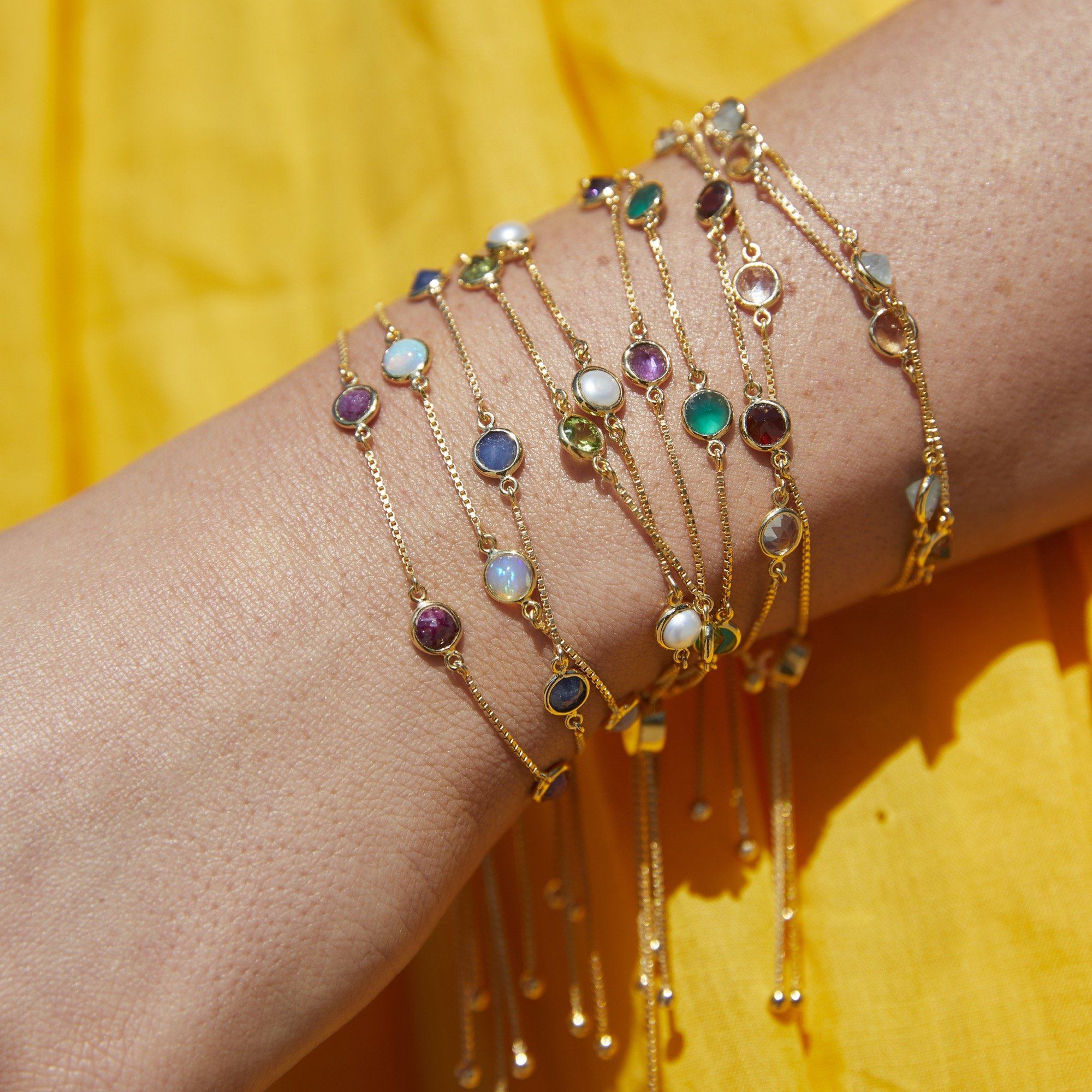 Elegant Semi-Precious Birthstone Bracelet | Personalized Zodiac Jewelry Gift for Women | Perfect for Birthdays, Anniversaries & Special Occasions