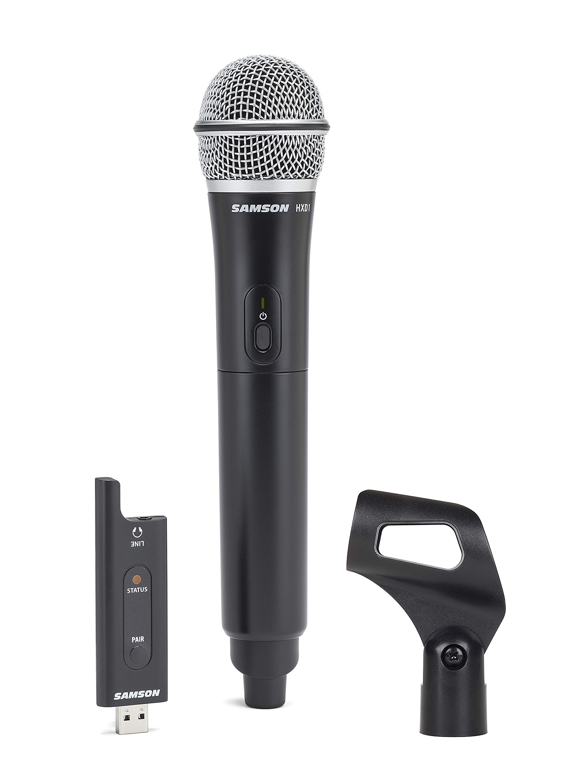 Samson XPD2 Handheld USB Digital Wireless Microphone System with USB Receiver for PC/Mac - Portable PA System for Live Performances, Presentations & Studio Recording (Black)