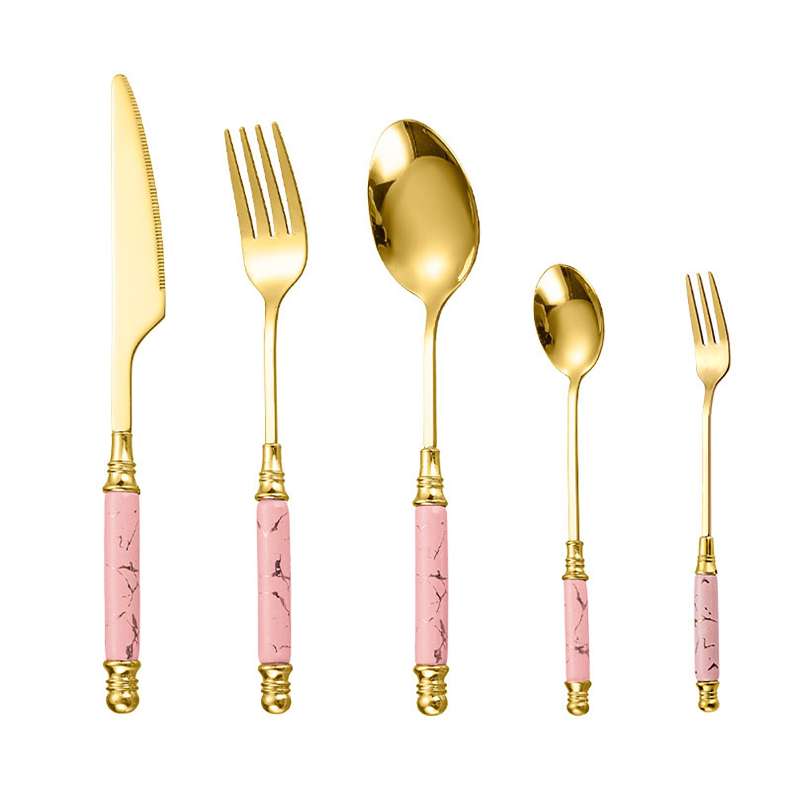 20-Piece Stainless Steel Flatware Set for 4 - Heavy Duty Pink Silverware with Steak Knives, Forks & Spoons - Food Grade Cutlery Set - Perfect for Wedding Gifts & Housewarming - Ideal for Dining, Entertaining & Everyday Use