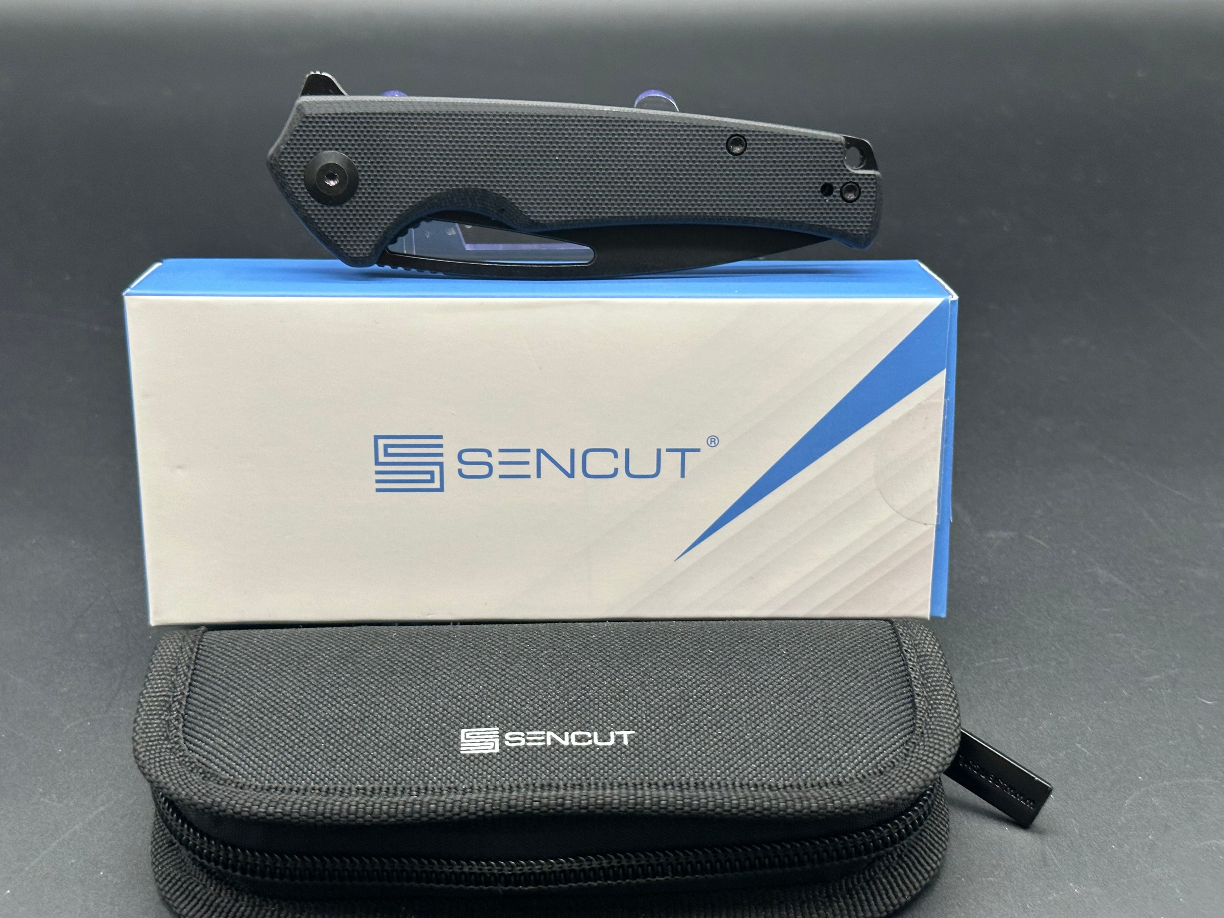 Sencut Mims Folding Knife - 9Cr18MoV Black Blade & Black G10 Handle - EDC Pocket Knife for Outdoor Camping, Hiking, Survival and Everyday Carry