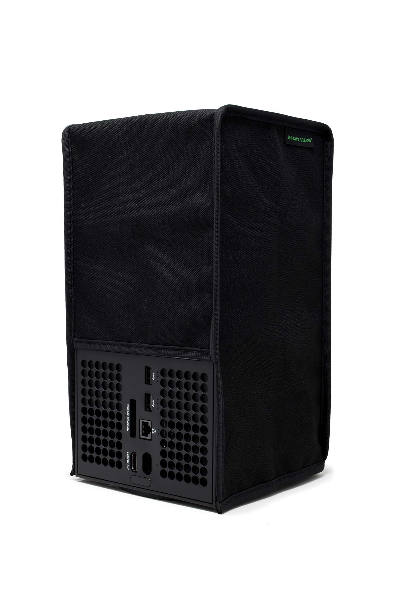 Premium Dust Cover for Xbox Series X - Original Made in USA by Foamy Lizard | Ultra-Soft TexoShield Velvet Lining & Nylon Dust Guard with Cable Port (Vertical) | Perfect for Gaming Setup Protection & Console Storage