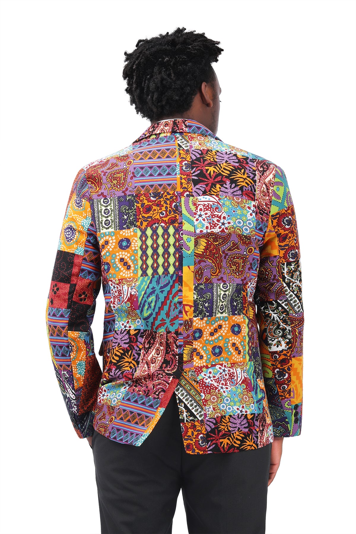 Men's Floral Printed Casual Blazer Jacket - Lightweight Canvas Coat for Business Casual & Wedding Attire