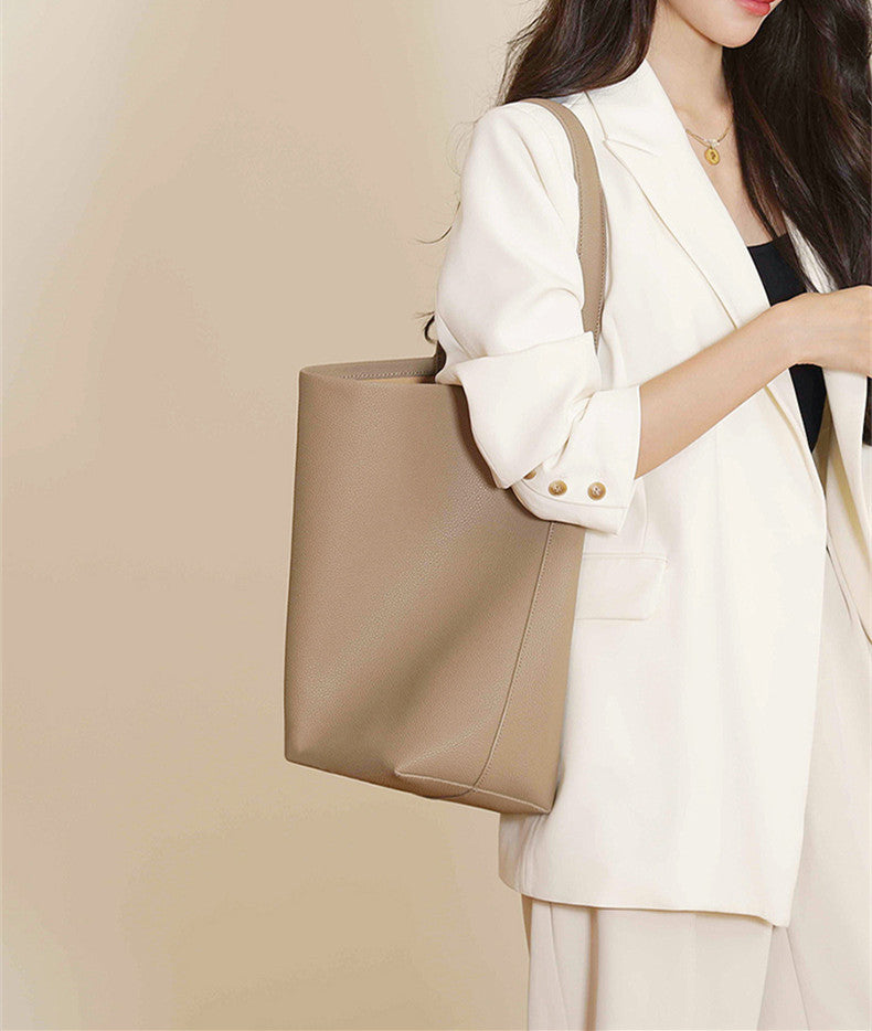 Stylish Leather Bucket Tote Bag for Women - Fashionable Handbag with Adjustable Strap - Perfect for Work, Travel & Everyday Use