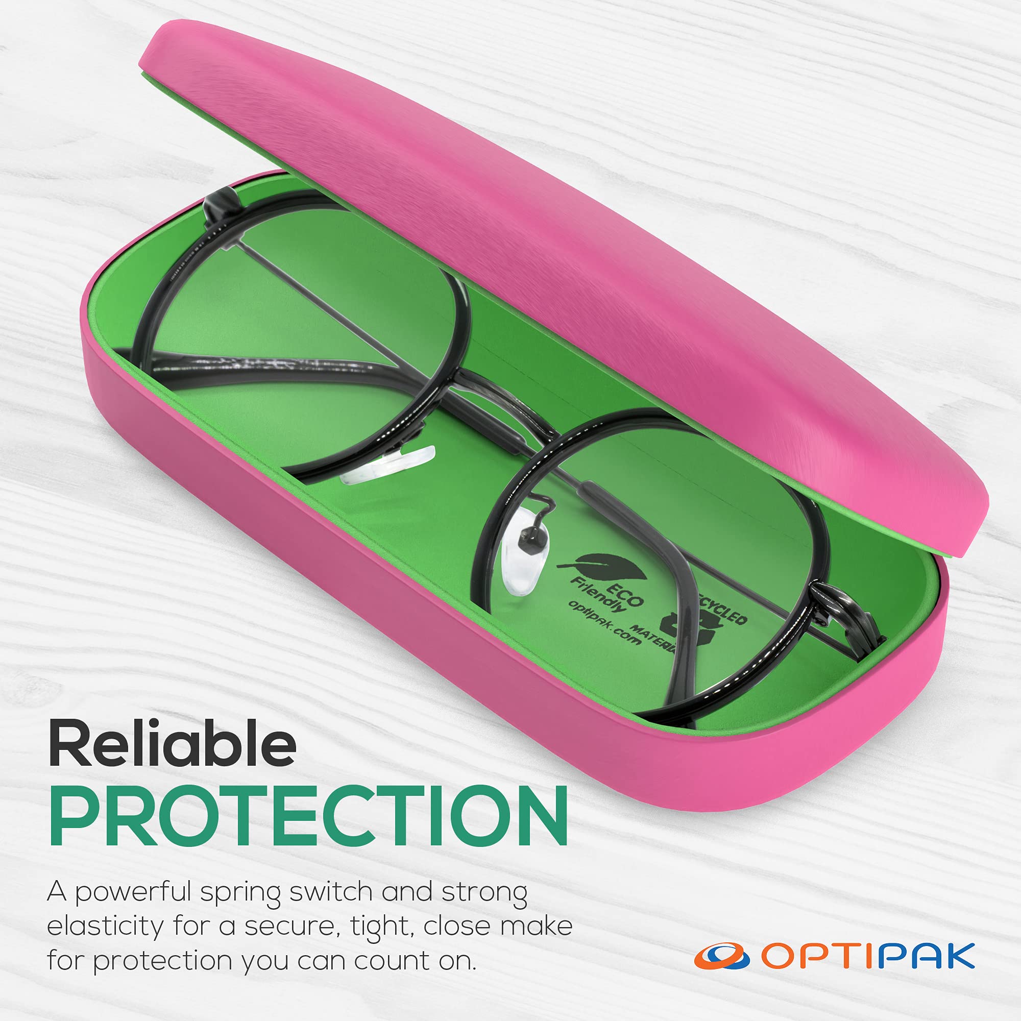 Durable Hard Shell Glasses Case | Eco-Friendly Eyewear Protector with Microfiber Cleaning Cloth | Travel-Friendly Brushed Eyeglass Holder | Perfect for Travel, Work & Daily Use