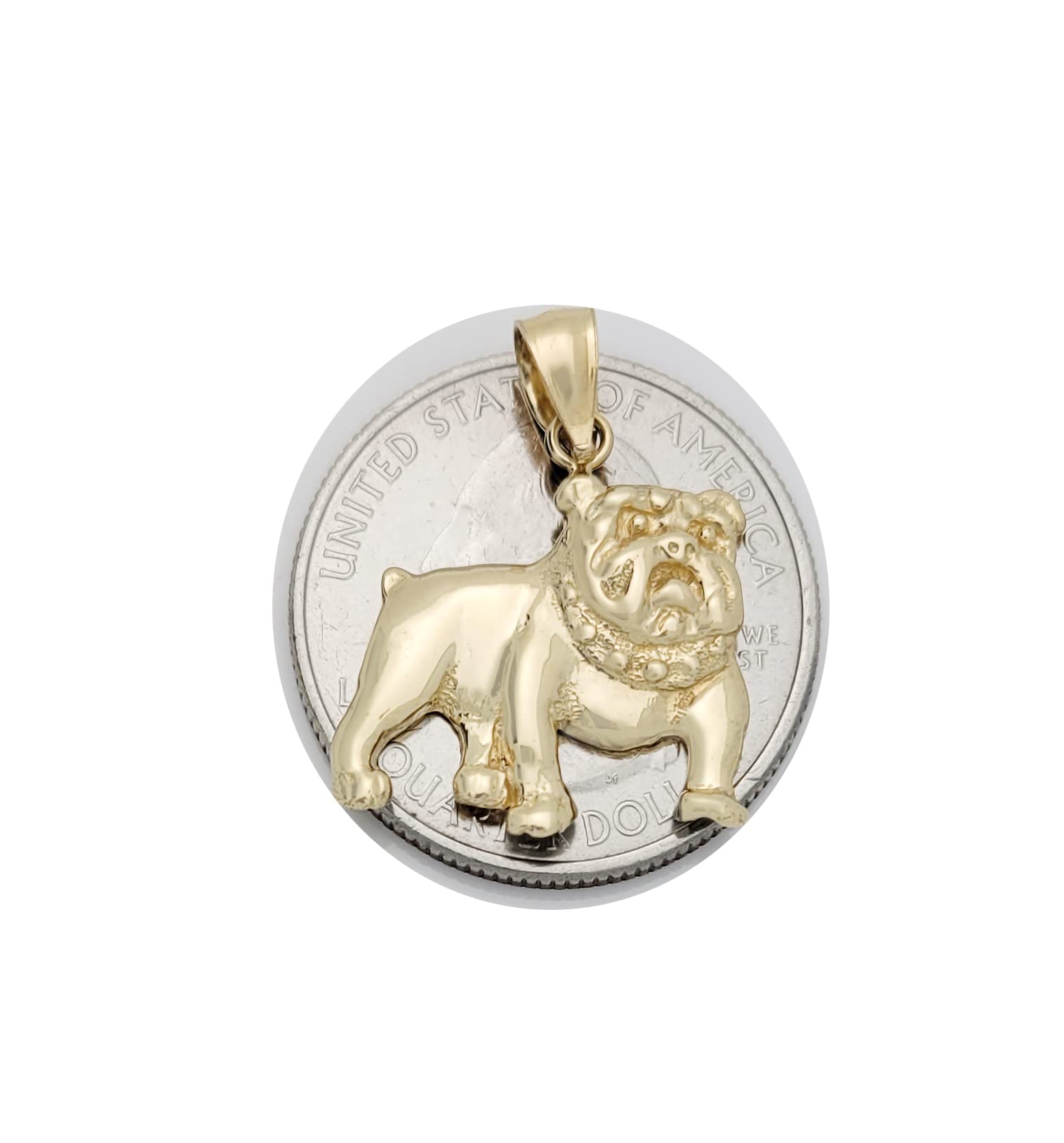 10K Yellow Gold Bulldog Pendant Charm - Solid Gold Dog Necklace for Men & Women - Perfect for Gifts, Pet Lovers, and Everyday Wear