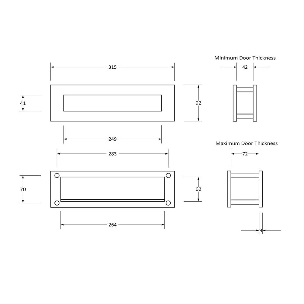 Polished Stainless Steel Letter Plate for UPVC Door - Mail Slot with Smooth Edges for Safe Mail Delivery - Perfect for Modern Homes and Office Buildings