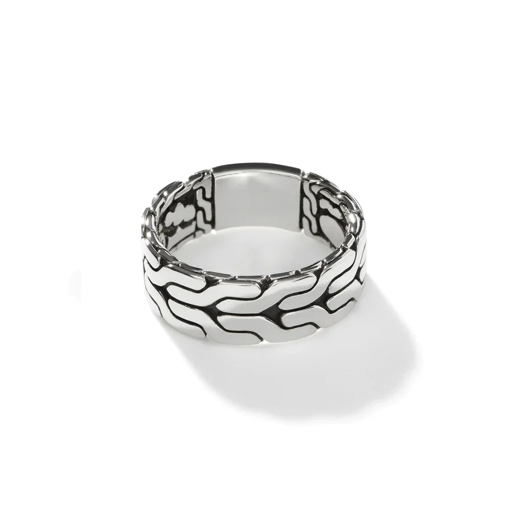 Handmade Carved Chain Band Ring for Women - Elegant Boho Jewelry for Everyday Wear & Special Occasions