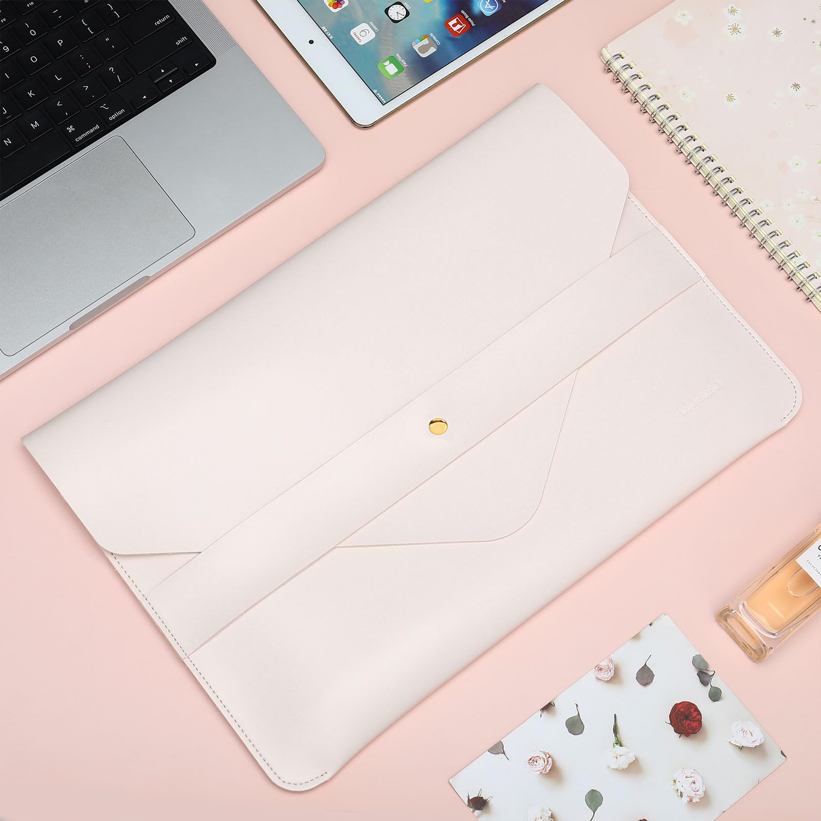 MOSISO Laptop Sleeve Bag for MacBook Air/Pro 13-14 inch (2025-2021 M4 M3 M2 M1) - Protective Case with Mouse Pad & Cable Organizer - Lightweight Beige Cover for Work, Travel & School