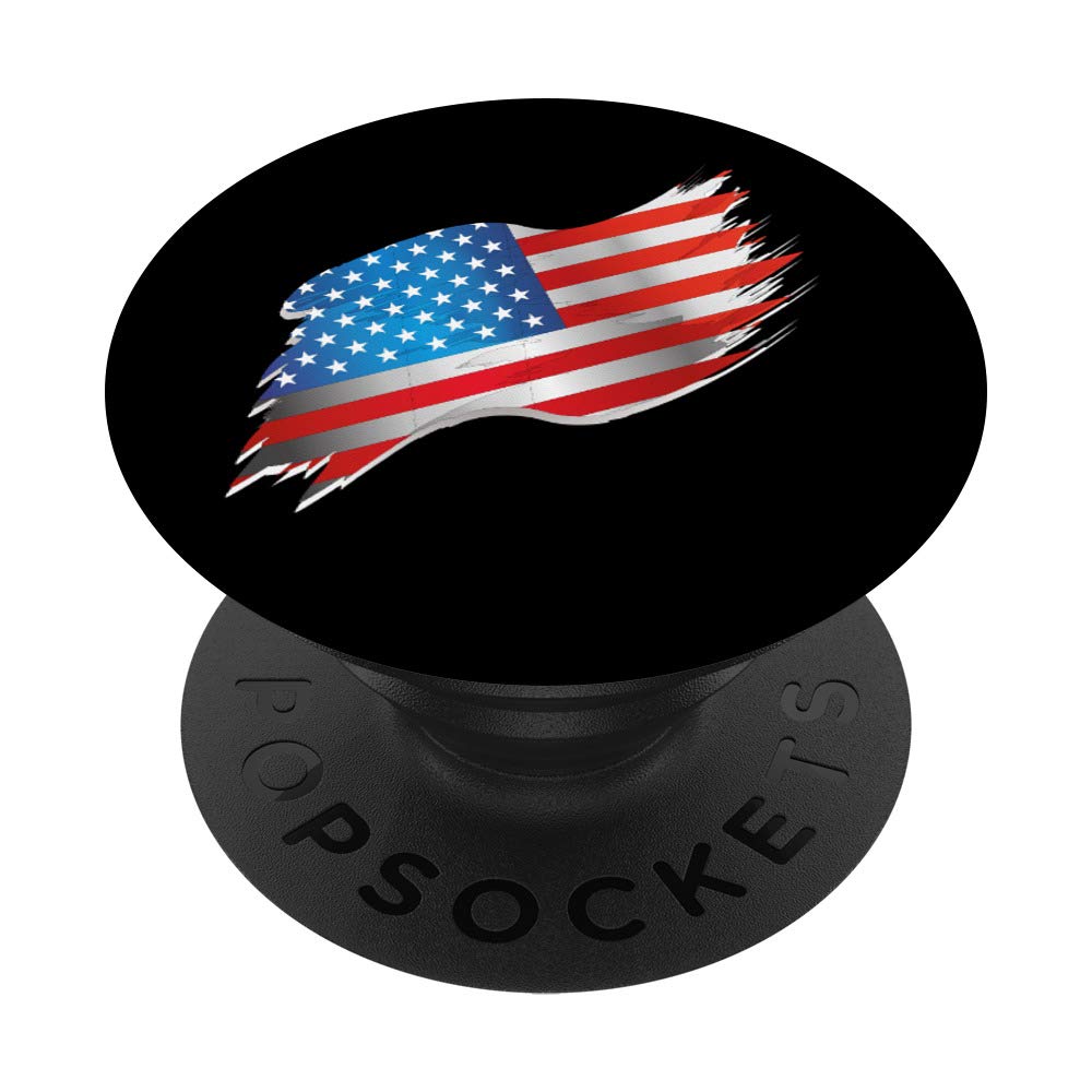 American Flag PopSockets Swappable PopGrip - Patriotic Phone Grip & Stand - USA Flag Design for iPhone & Android - Perfect for 4th of July, Veterans Day & Everyday Use