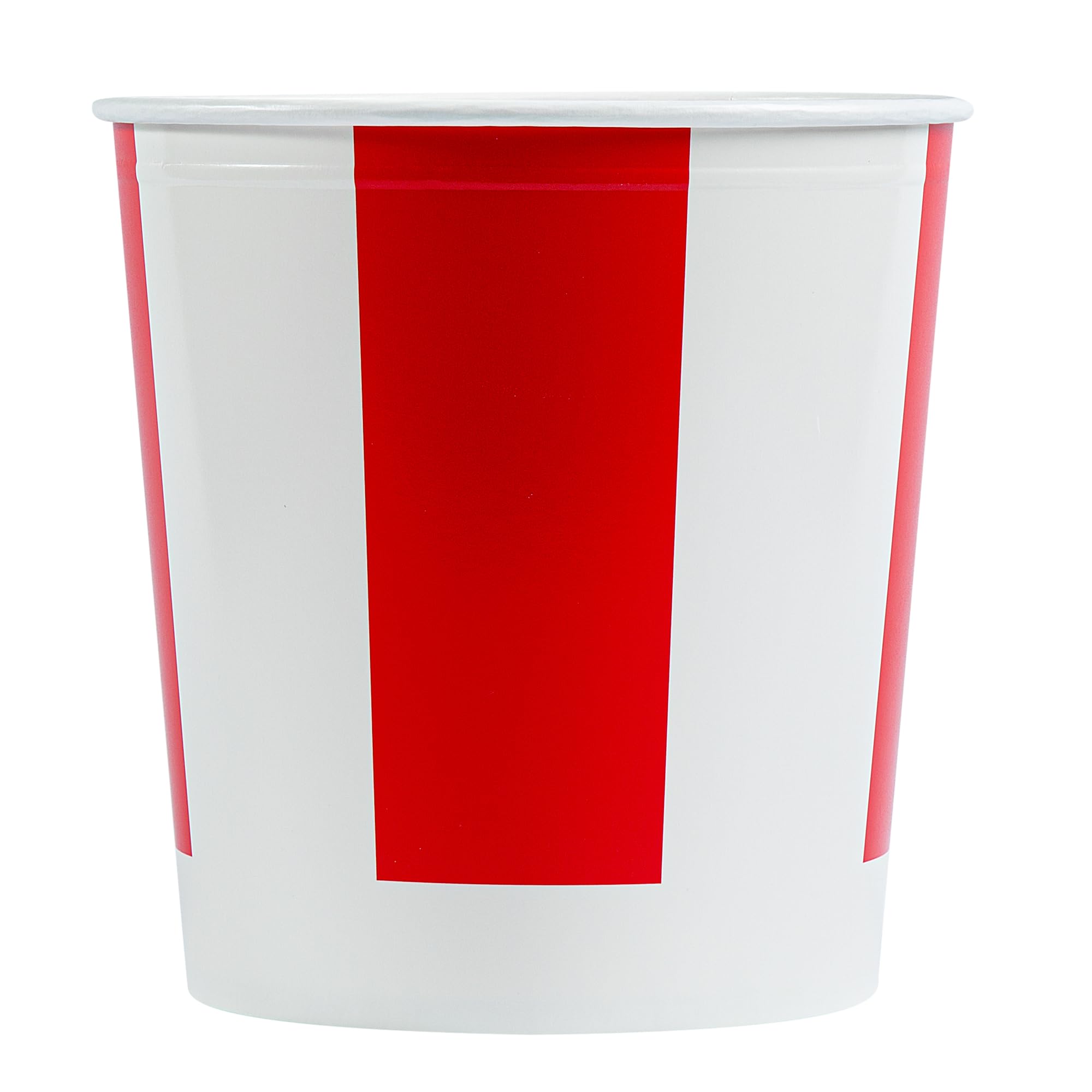 Restaurantware Bio Tek 130oz Chicken Buckets with Vented Lids - 100 Pack Greaseproof, Freezable Disposable Food Containers in Red & White - Ideal for Restaurants, Cafes, Takeout & Catering