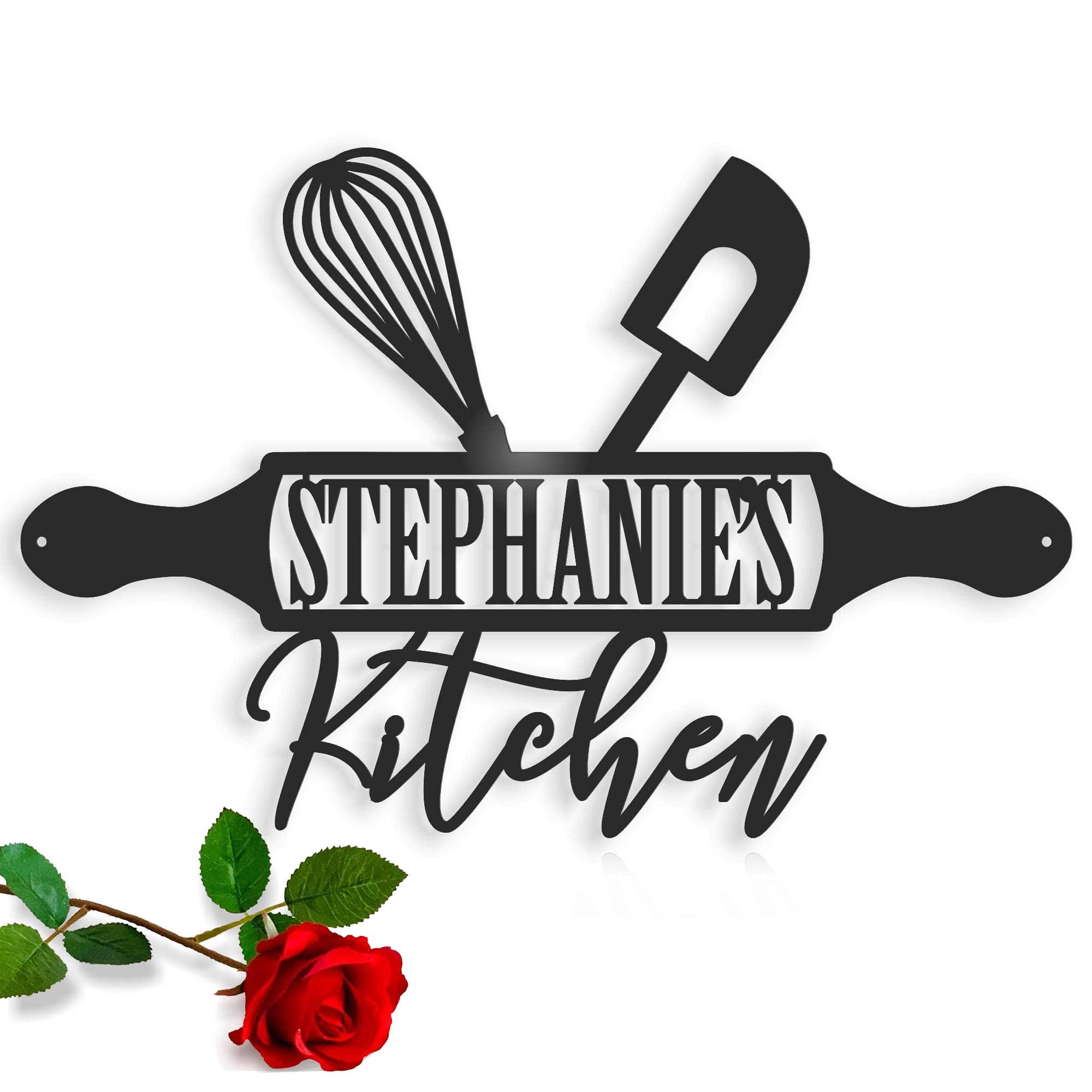 Custom Metal Kitchen Sign - Personalized Wall Art for Mom & Grandma | Home Decor, Mother's Day Gift, Housewarming Present | Perfect for Farmhouse, Rustic & Modern Kitchens (Design 1)