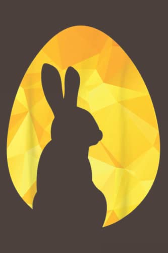 Golden Easter Egg Bunny Notebook - 6 x 9 Inch Special Design Cover Journal for Writing, School & Office Use