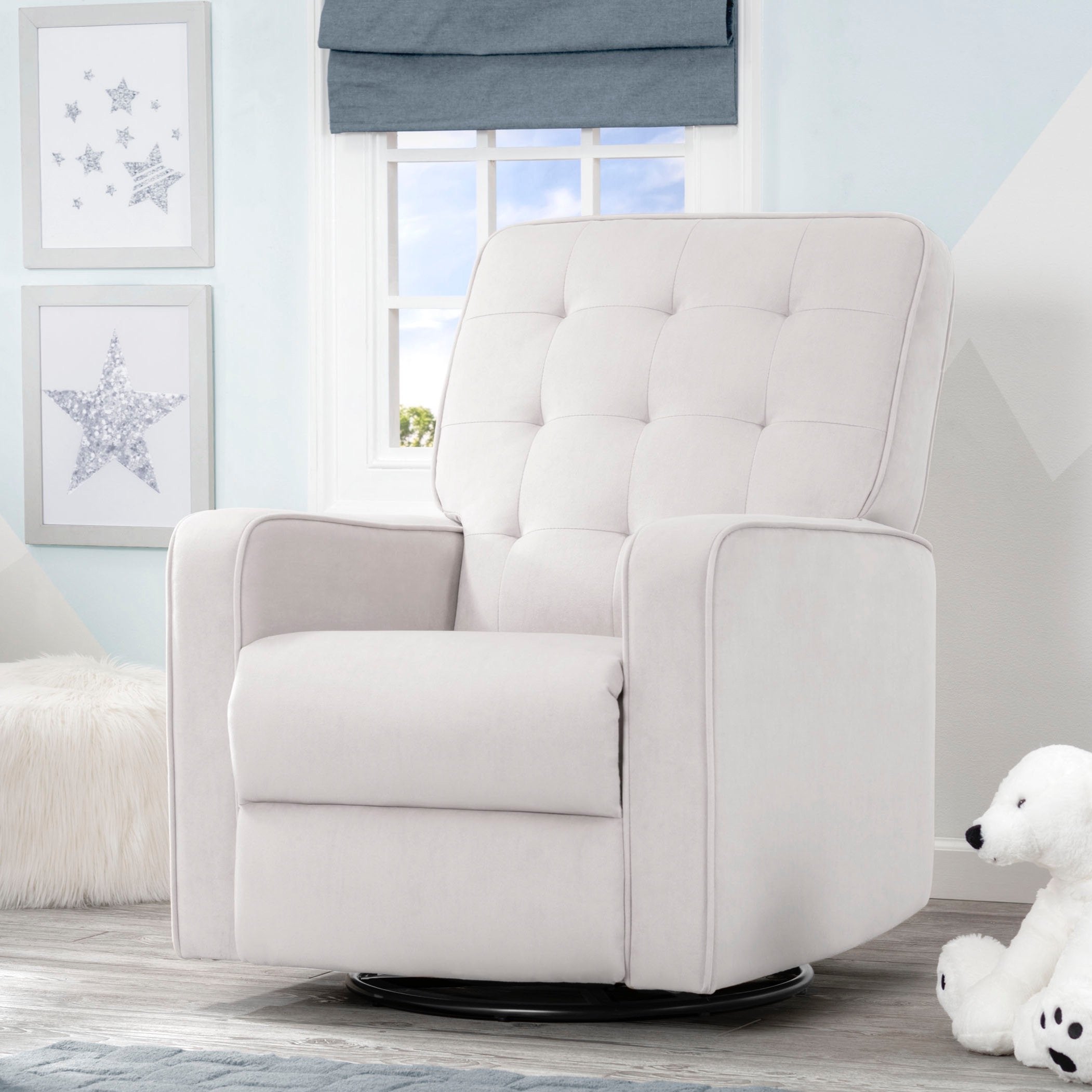 Premium Graham Nursery Glider Swivel Recliner Chair with LiveSmart Fabric by Culp - Perfect for Baby Nurseries, Breastfeeding & Relaxing in Nursery Rooms