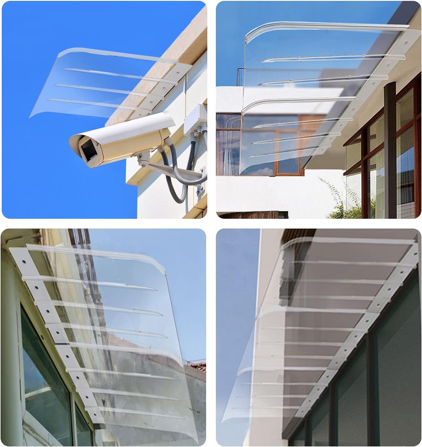 Modern Polycarbonate Window & Door Awning Canopy - UV Rain Snow Protection Outdoor Shelter (50x200cm/20x79