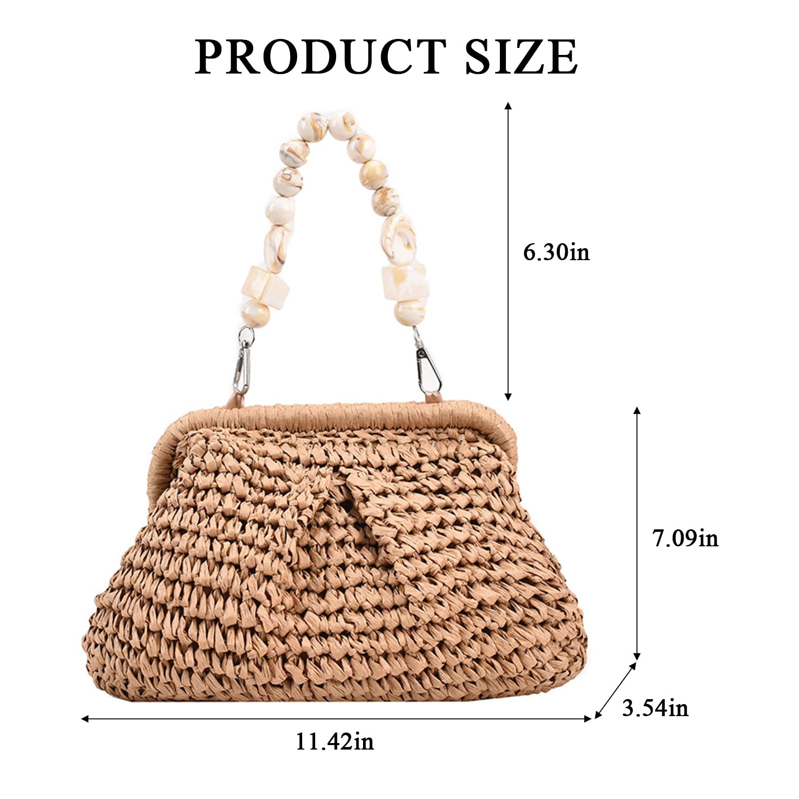 Women's Straw Clutch Purse - Woven Beach Bag for Summer Outings